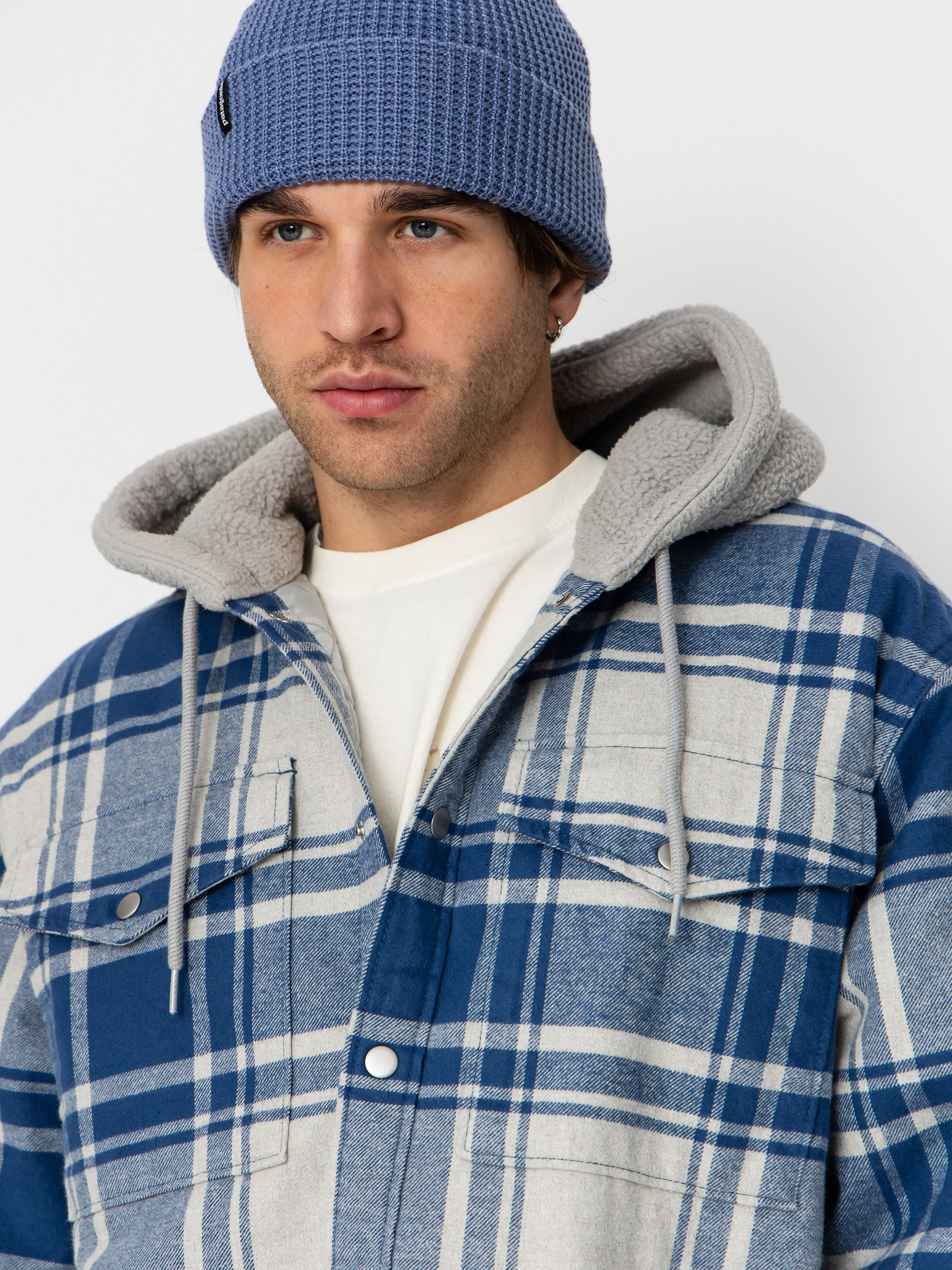 Koszula Vans Piedmont Hooded Plaid Shacket (oatmeal heather/truenvy)