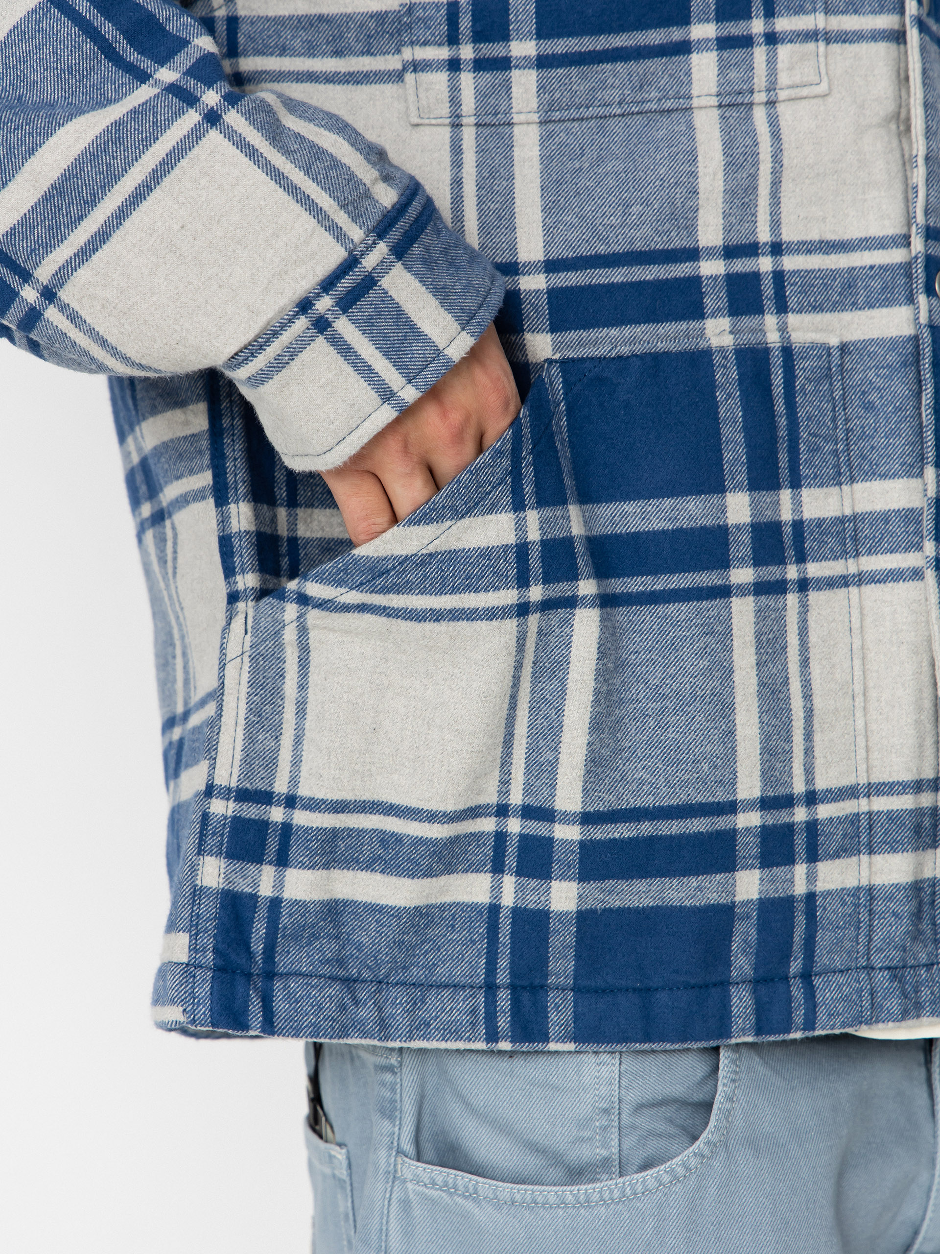 Koszula Vans Piedmont Hooded Plaid Shacket (oatmeal heather/truenvy)