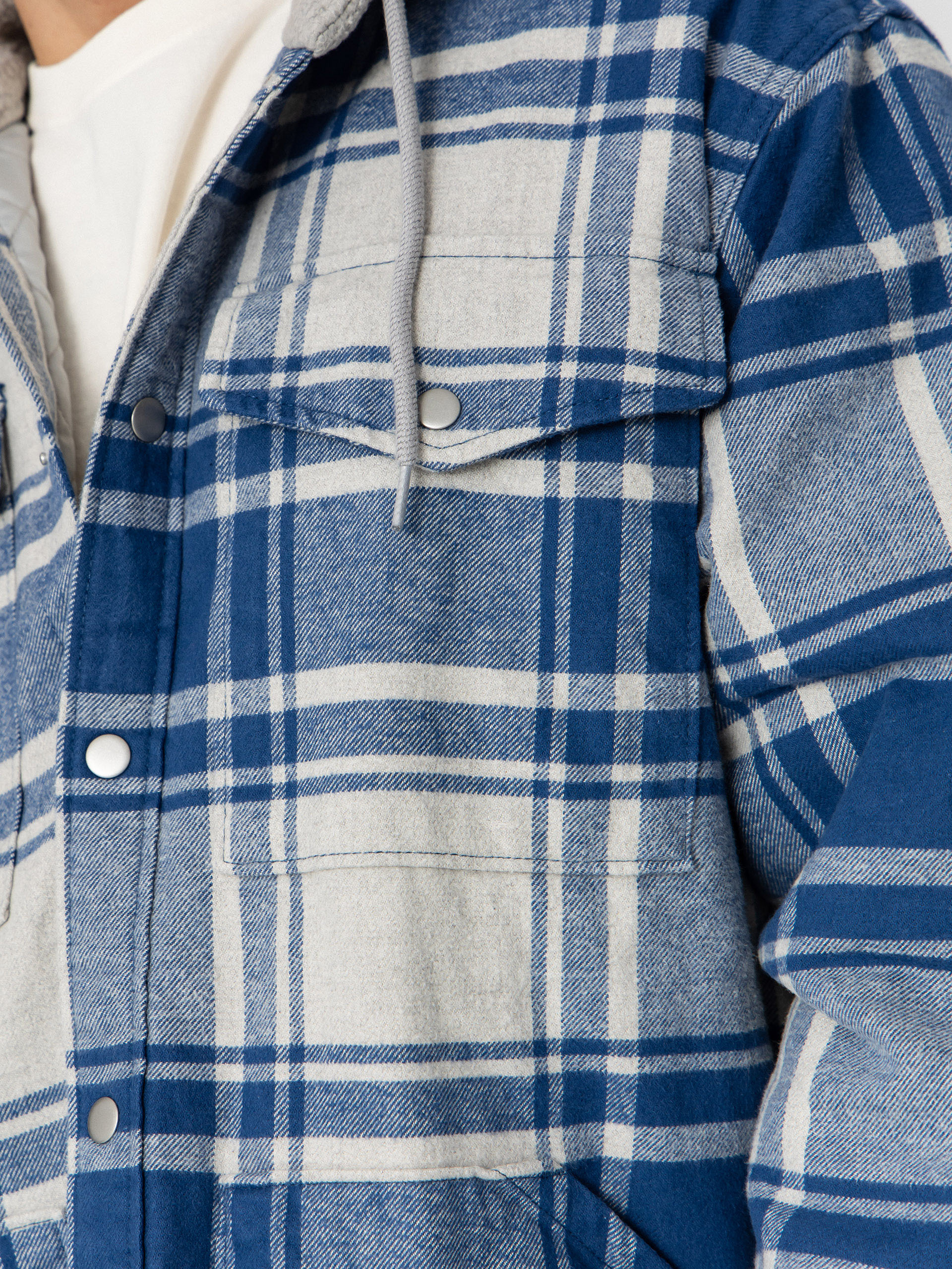 Koszula Vans Piedmont Hooded Plaid Shacket (oatmeal heather/truenvy)