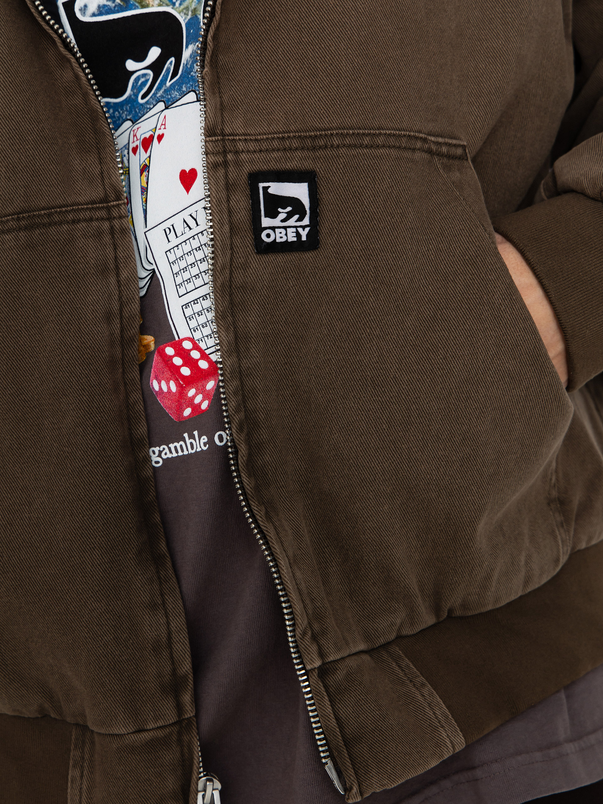 Kurtka OBEY Obey Glen Zip Up (wren faded wash)