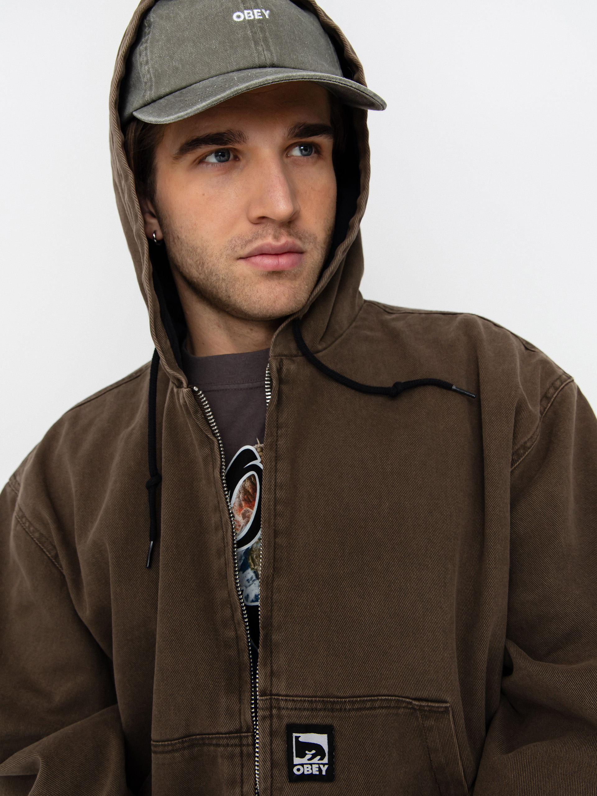 Kurtka OBEY Obey Glen Zip Up (wren faded wash)