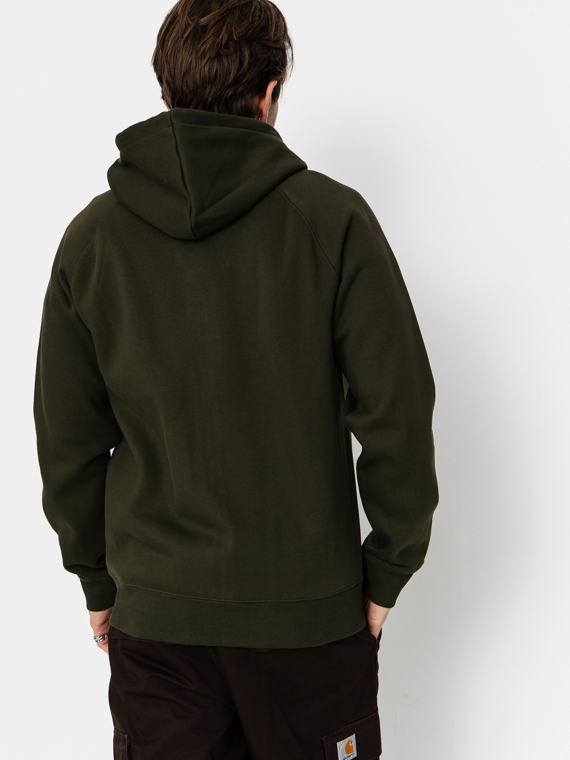 Bluza z kapturem Carhartt WIP Chase ZHD (olive/gold)