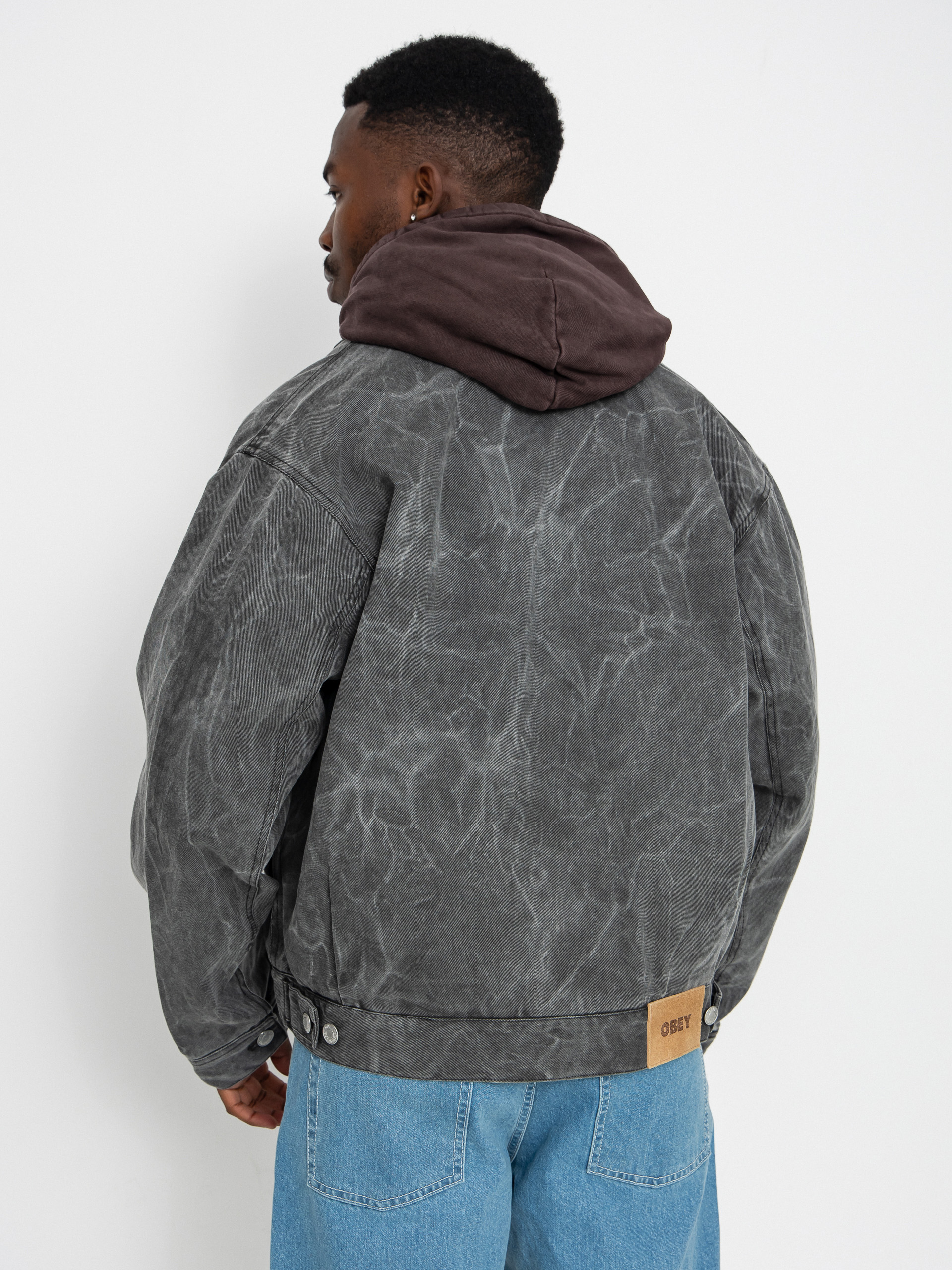 Kurtka OBEY Obey Workman Zip (black wrinkle wash)