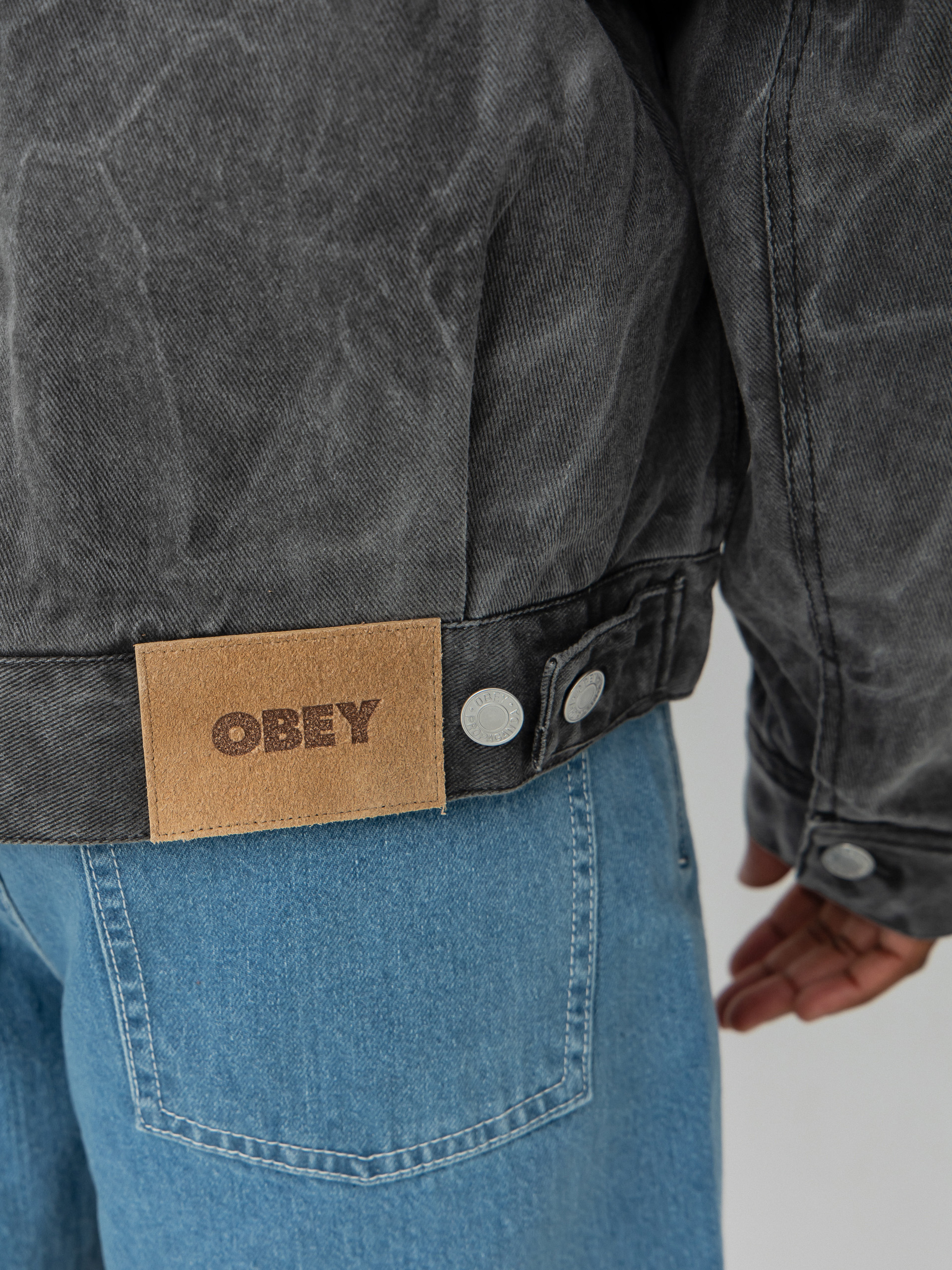 Kurtka OBEY Obey Workman Zip (black wrinkle wash)