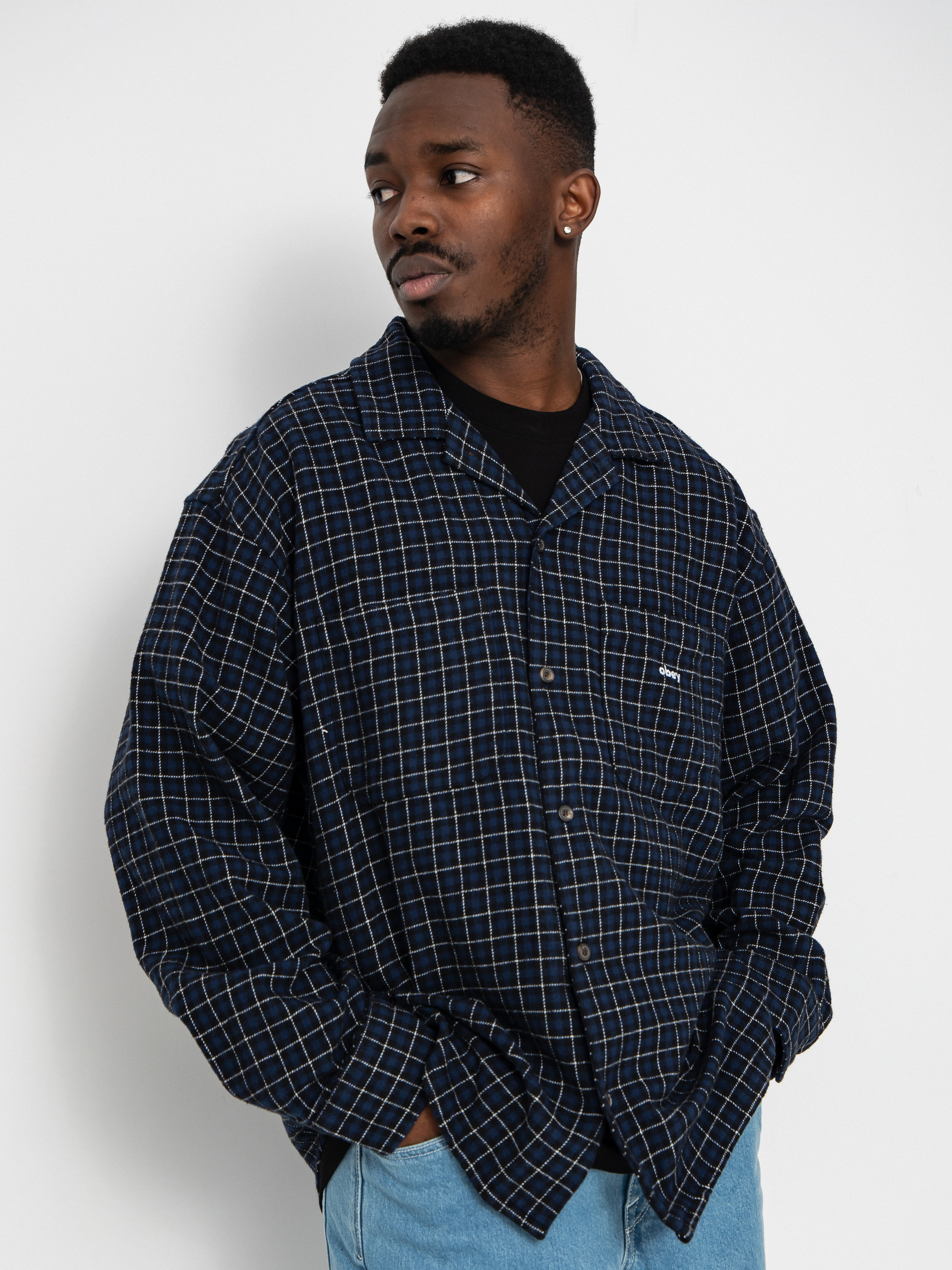 Koszula OBEY Adams (academy navy multi)