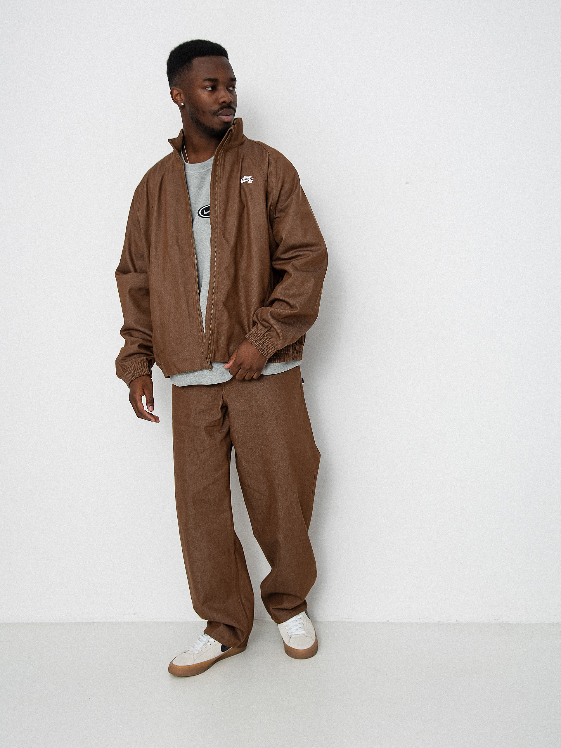 Kurtka Nike SB Denim FZ Trak (mosswood brown/white)