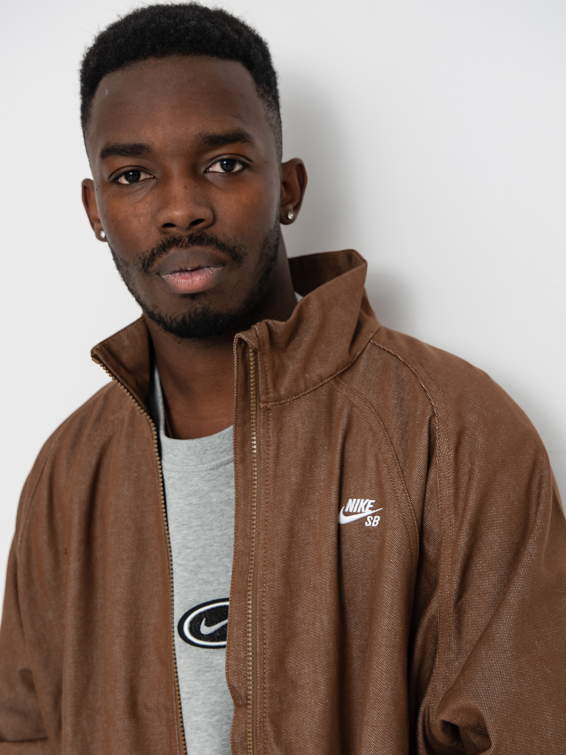 Kurtka Nike SB Denim FZ Trak (mosswood brown/white)