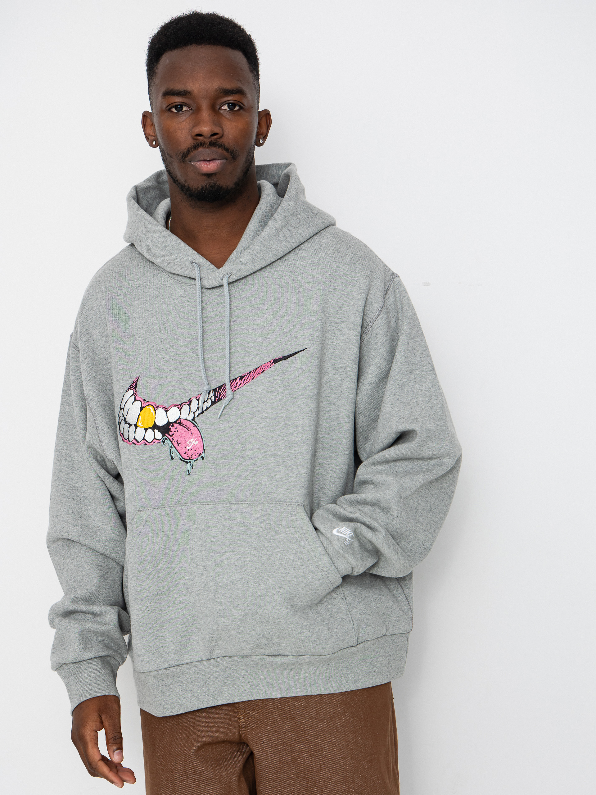 Bluza z kapturem Nike SB GFX 1 HD (dk grey heather/white)