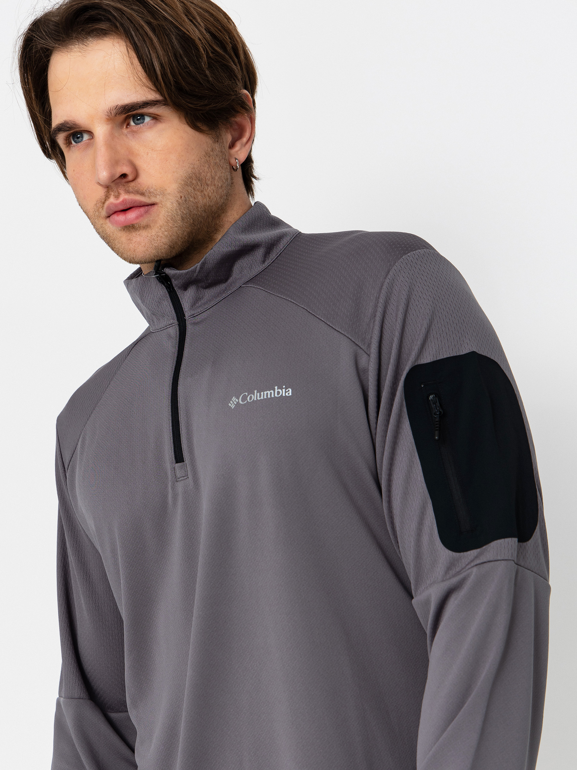 Męski Polar Columbia Tech Knit 1/4 Zip (city grey/blac)