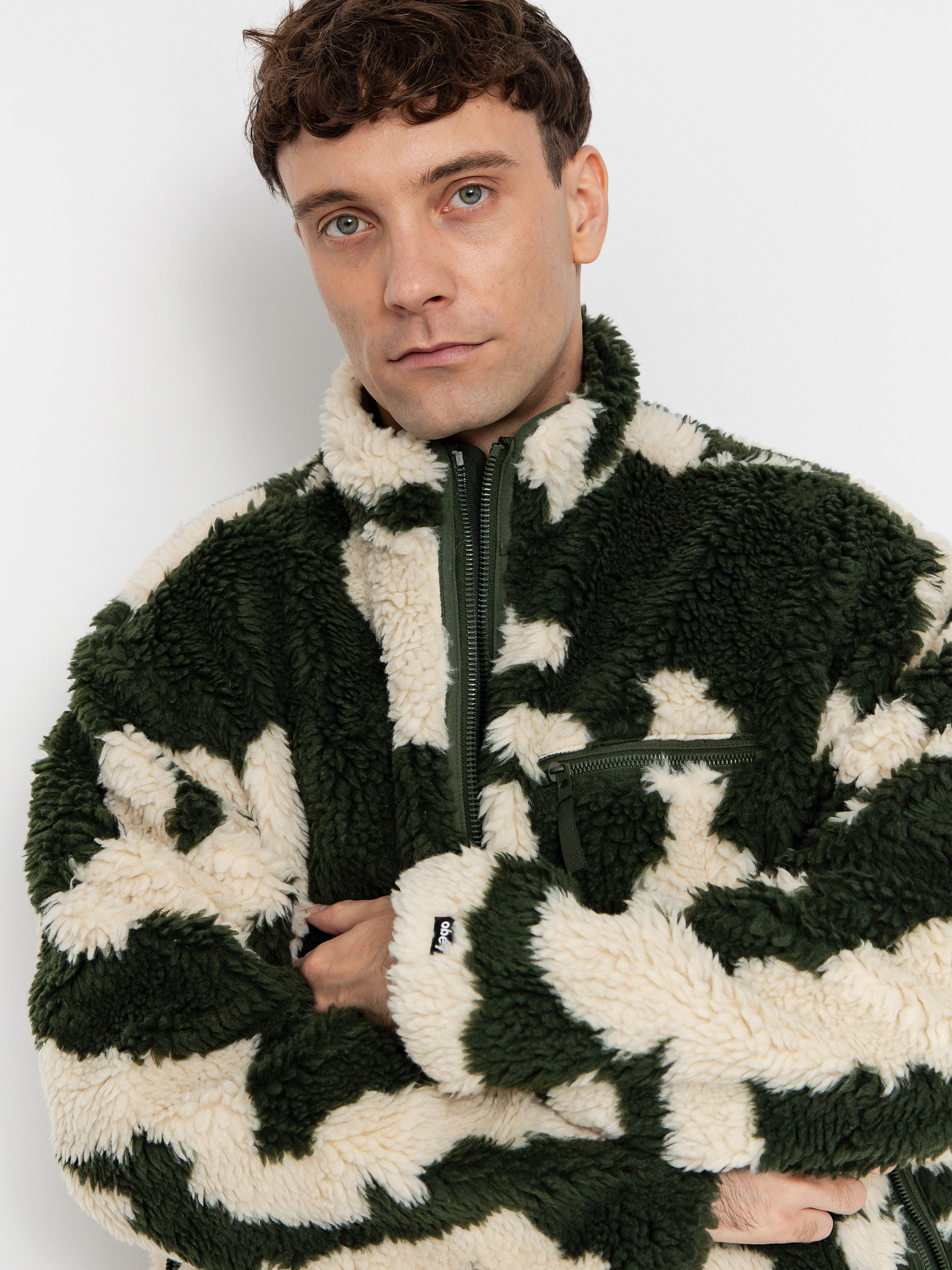 Męski Polar OBEY Obey Shaggy Sherpa (kombu green multi)