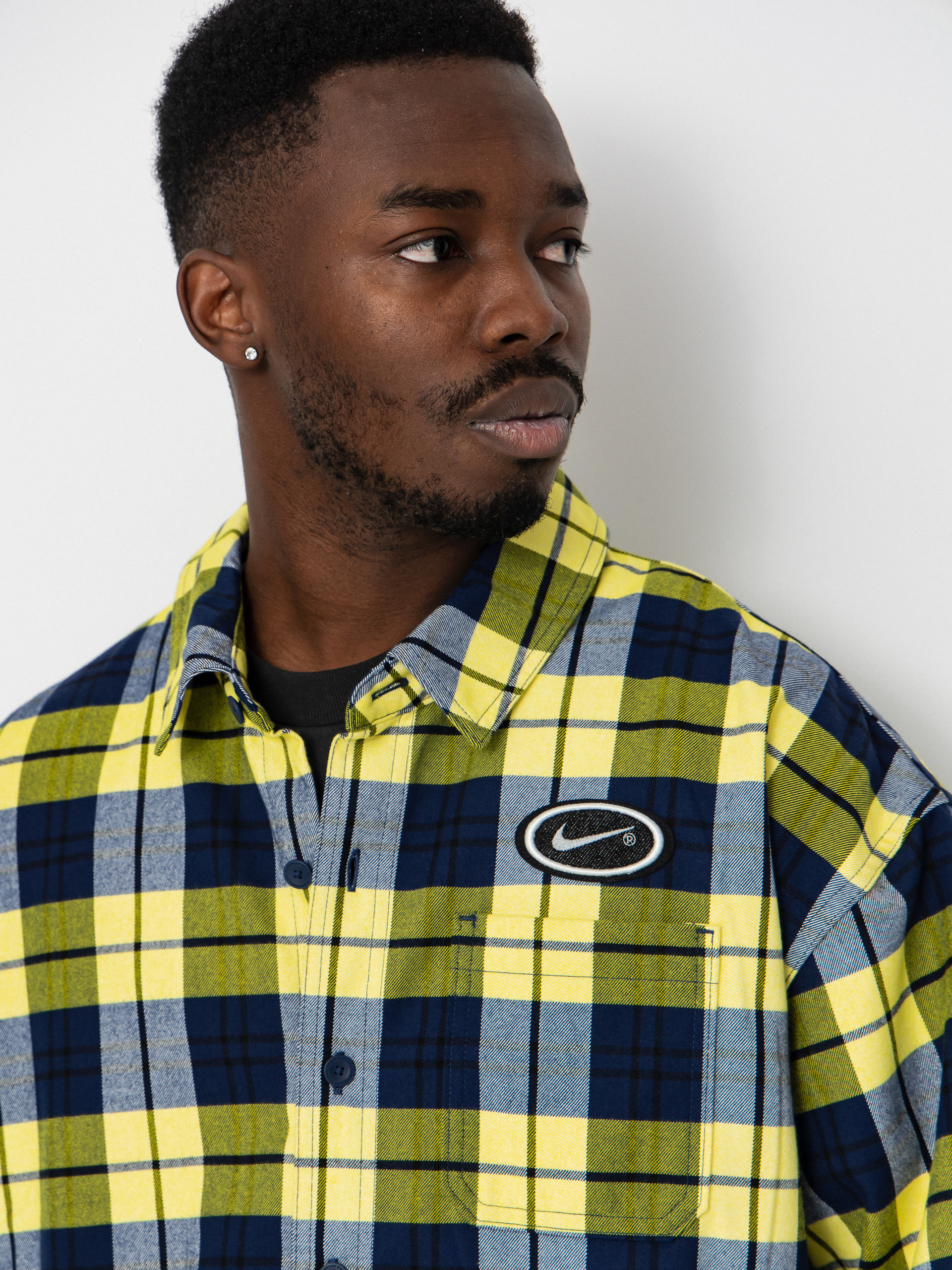 Koszula Nike SB Flnnl Koston (midnight navy/speed yellow)