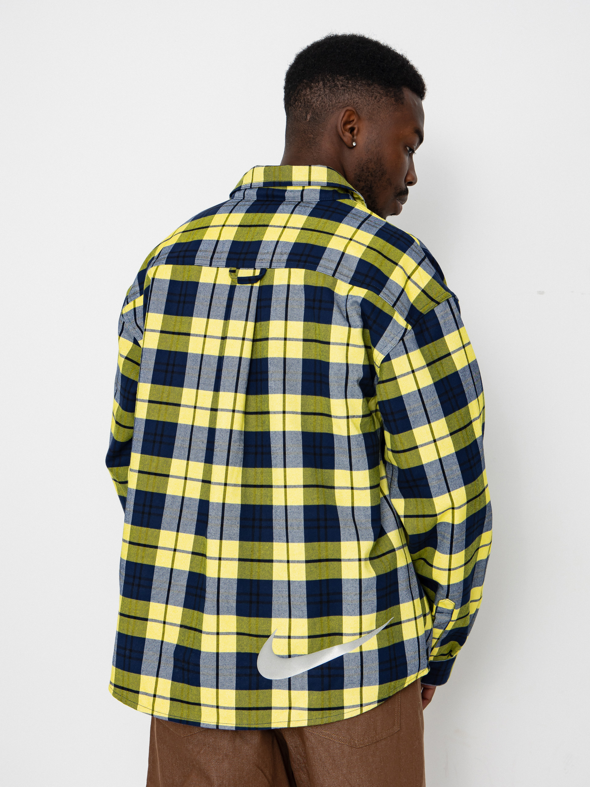 Koszula Nike SB Flnnl Koston (midnight navy/speed yellow)