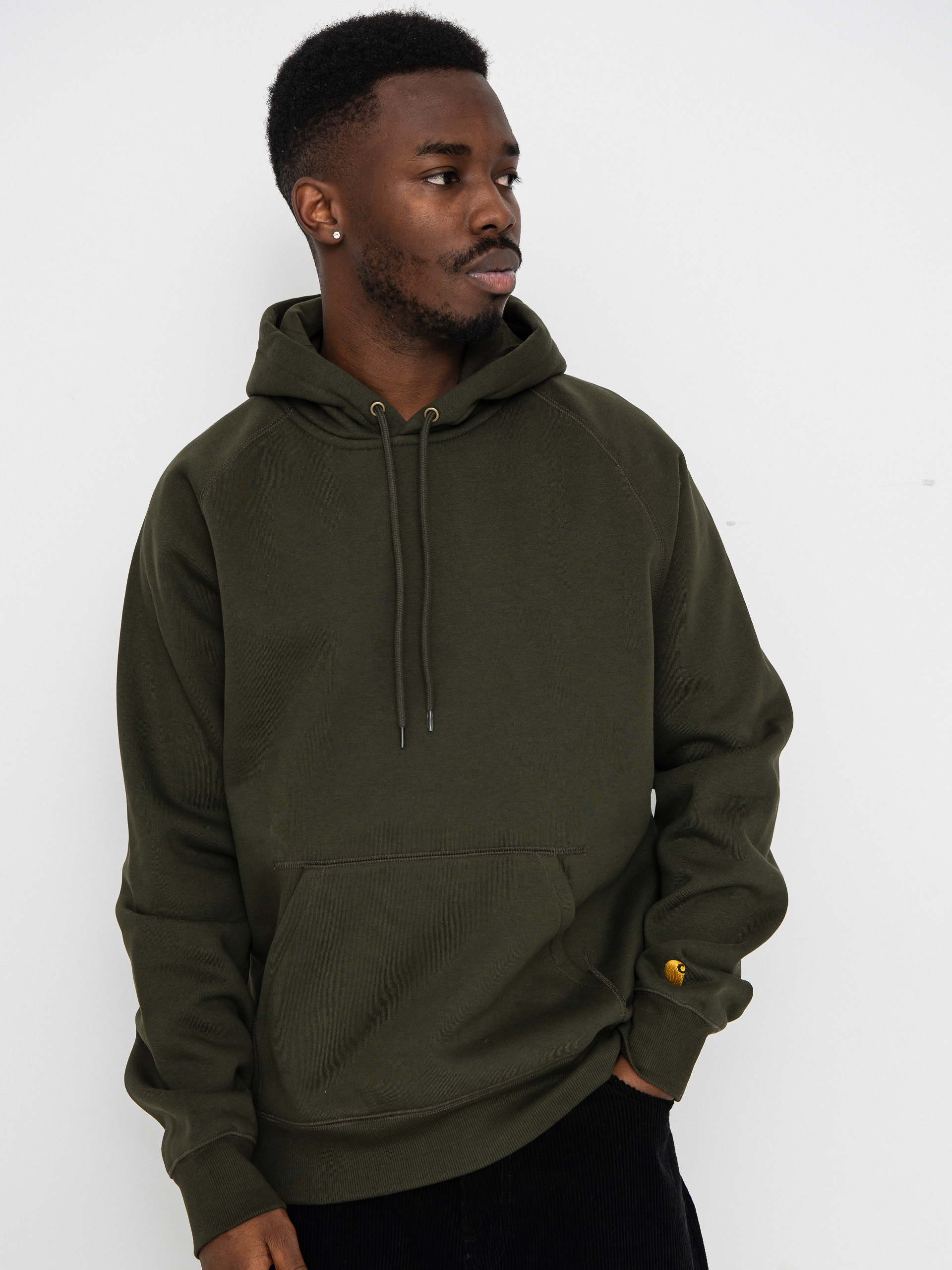 Bluza z kapturem Carhartt WIP Chase HD (olive/gold)