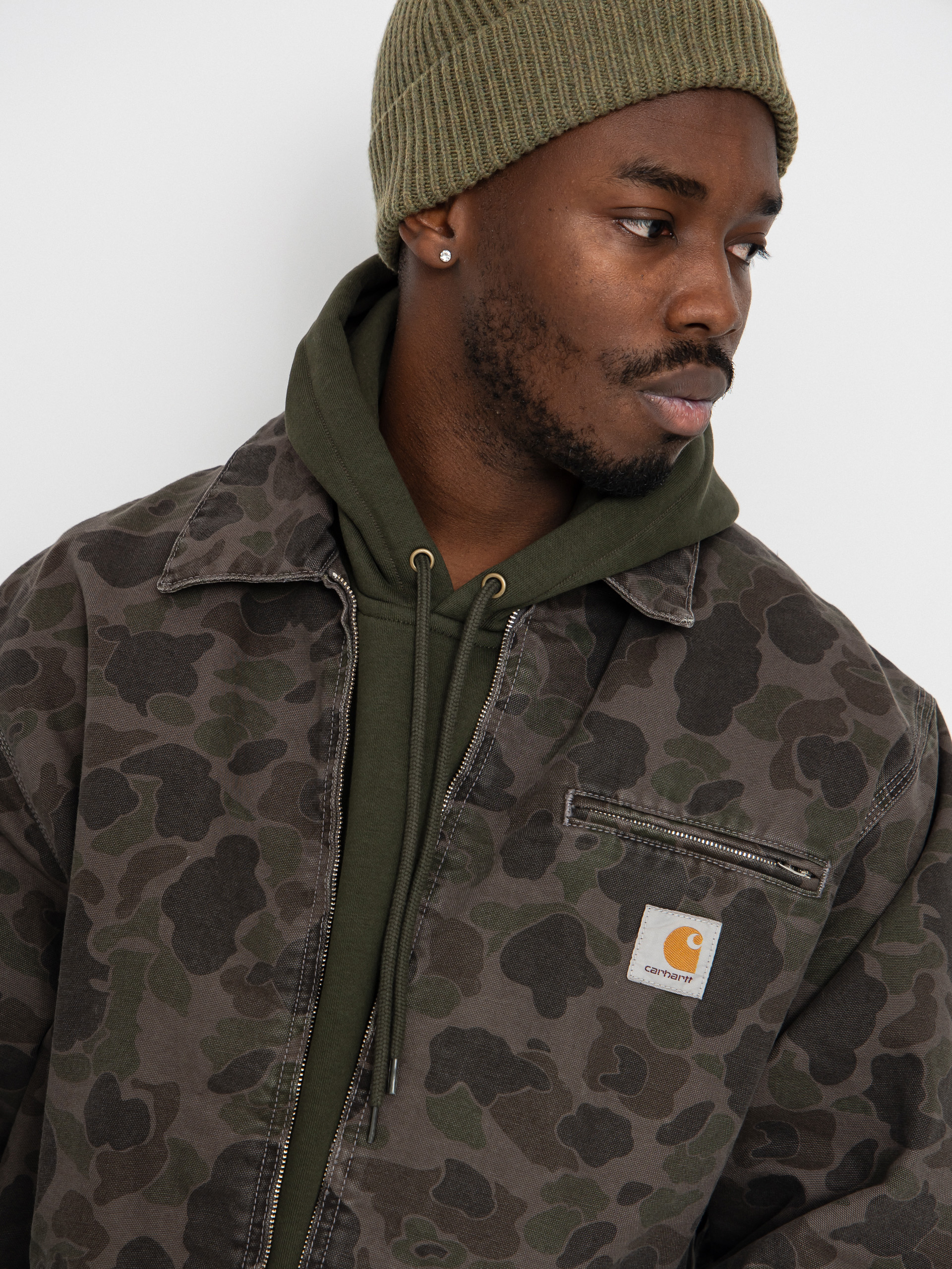Kurtka Carhartt WIP Duck Detroit (camo duck/green/porphyry/garment dyed)