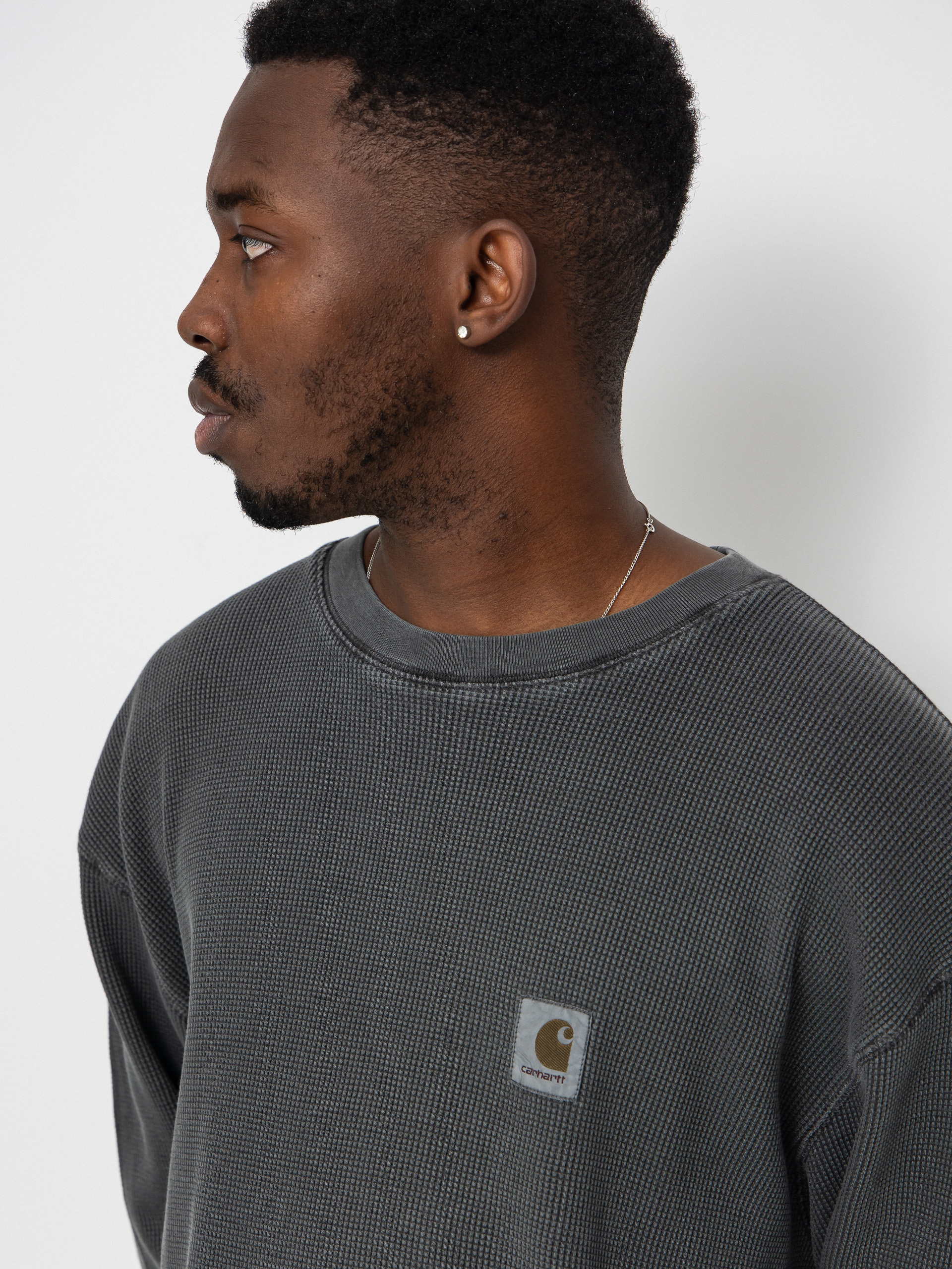 Longsleeve Carhartt WIP Vista Waffle (black/garment dyed)