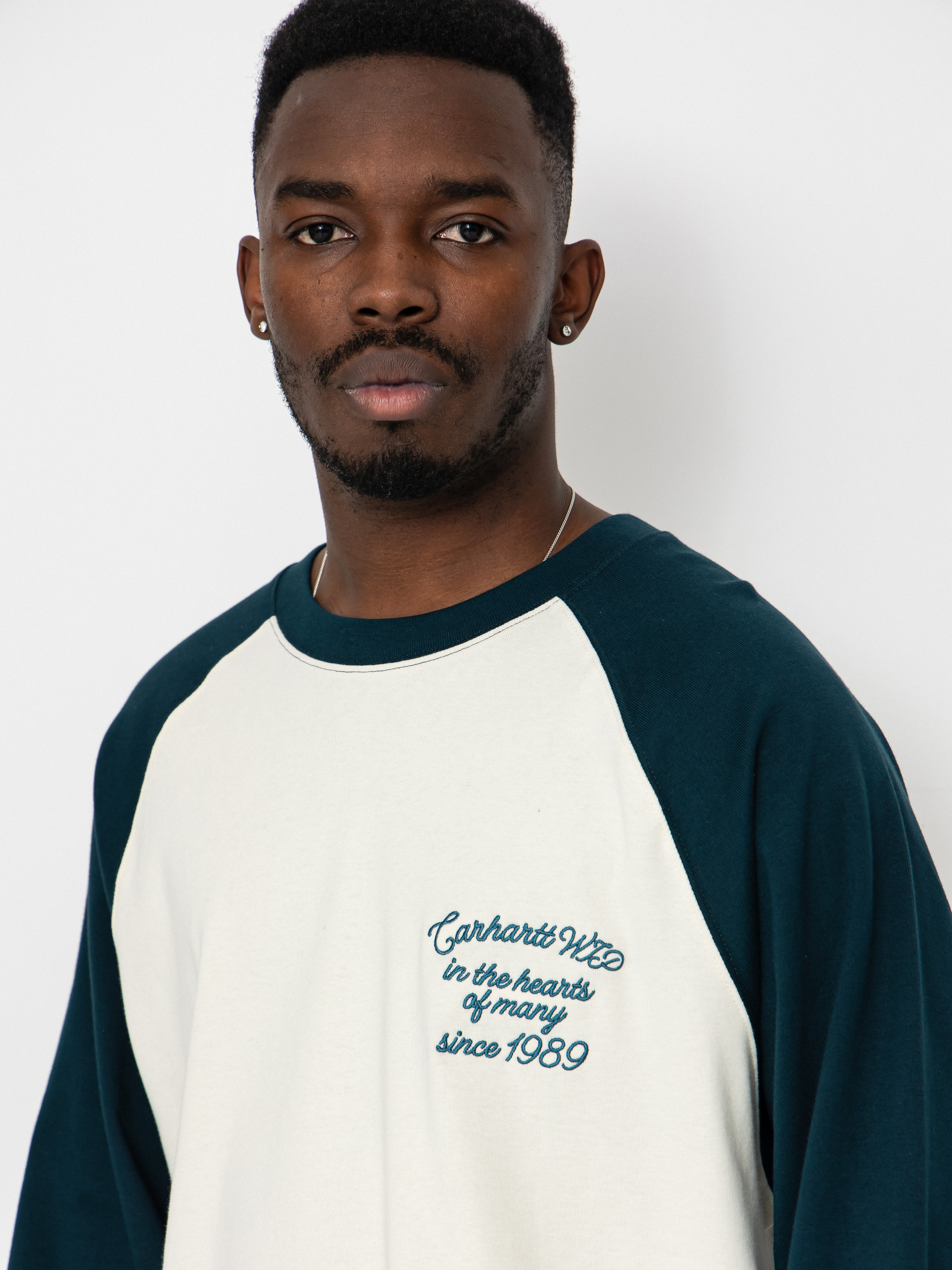 Longsleeve Carhartt WIP Alston (wax/deep lagoon)
