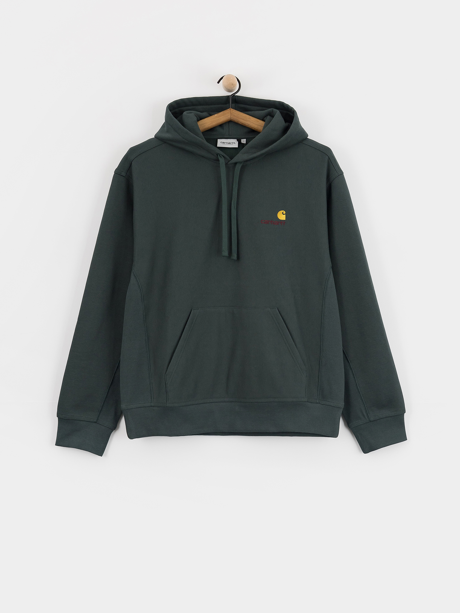 Bluza z kapturem Carhartt WIP American Script HD (kale green)