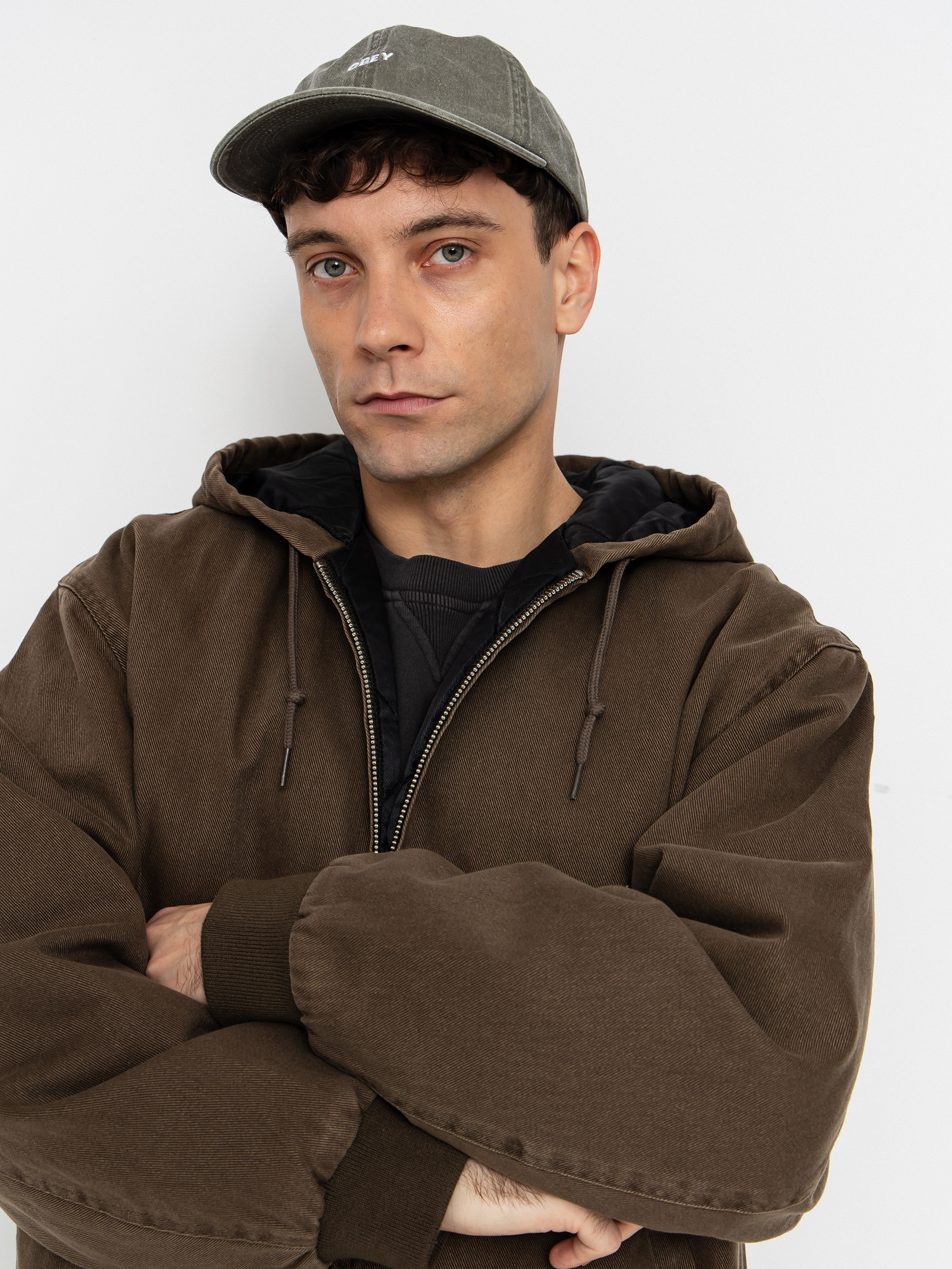 Kurtka z kapturem OBEY Obey Randy ZHD (wren faded wash)