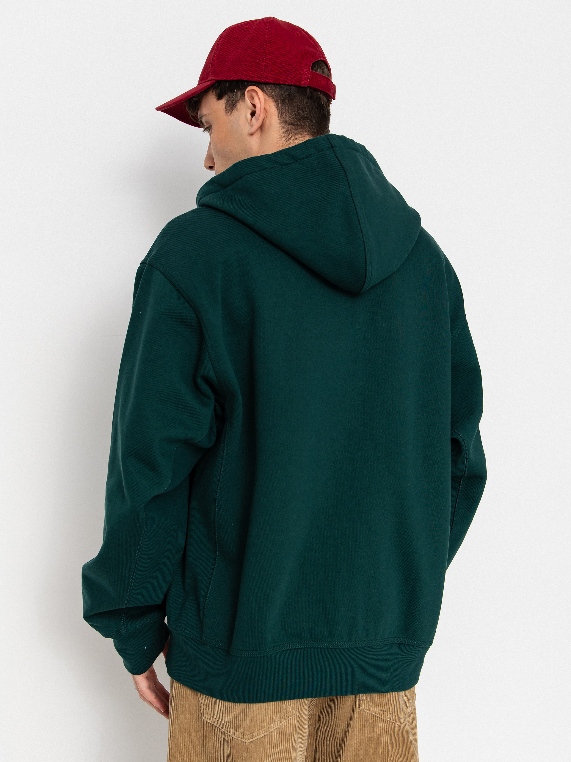 Bluza z kapturem Carhartt WIP American Script ZHD (dark fir)