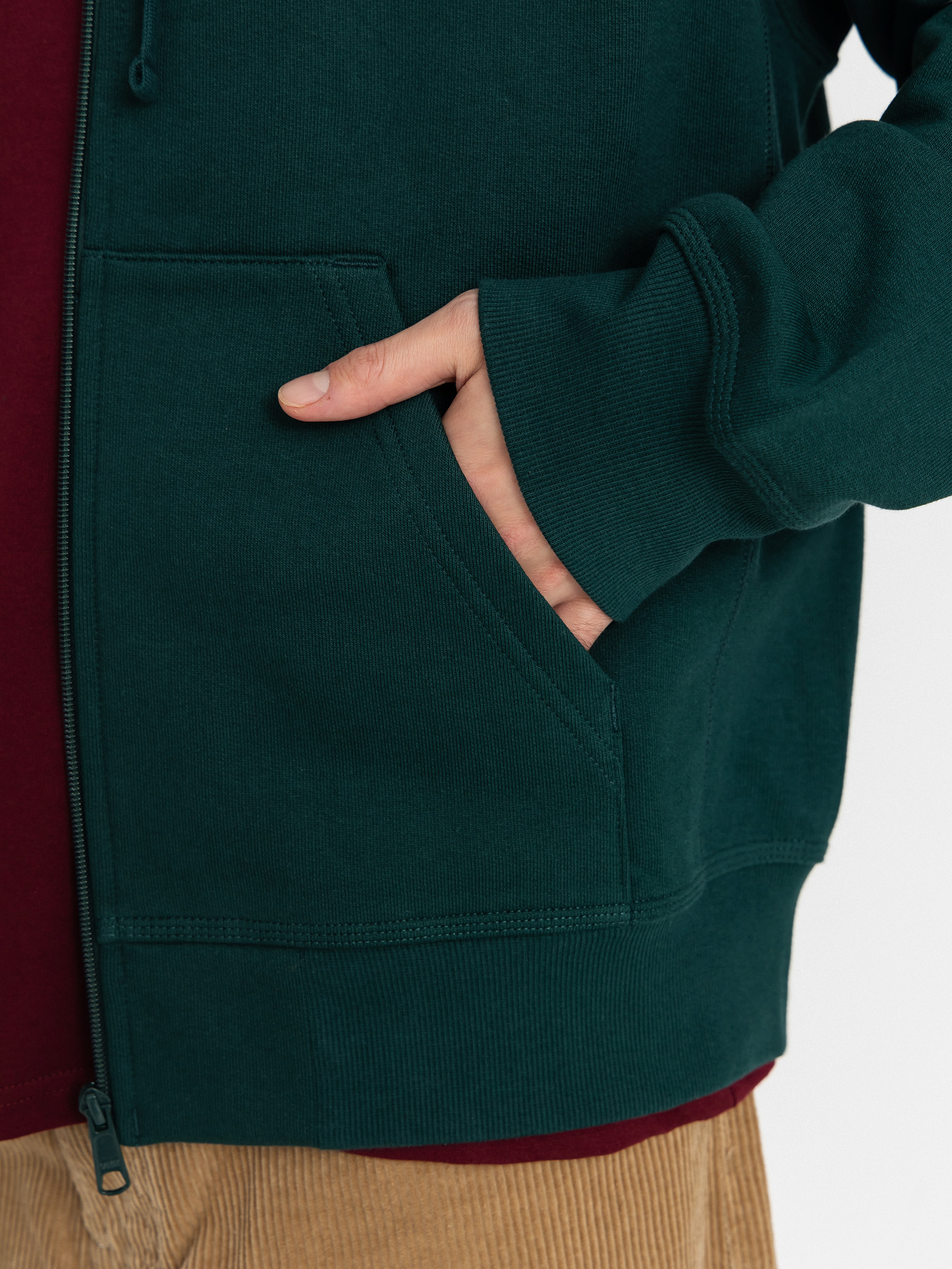 Bluza z kapturem Carhartt WIP American Script ZHD (dark fir)