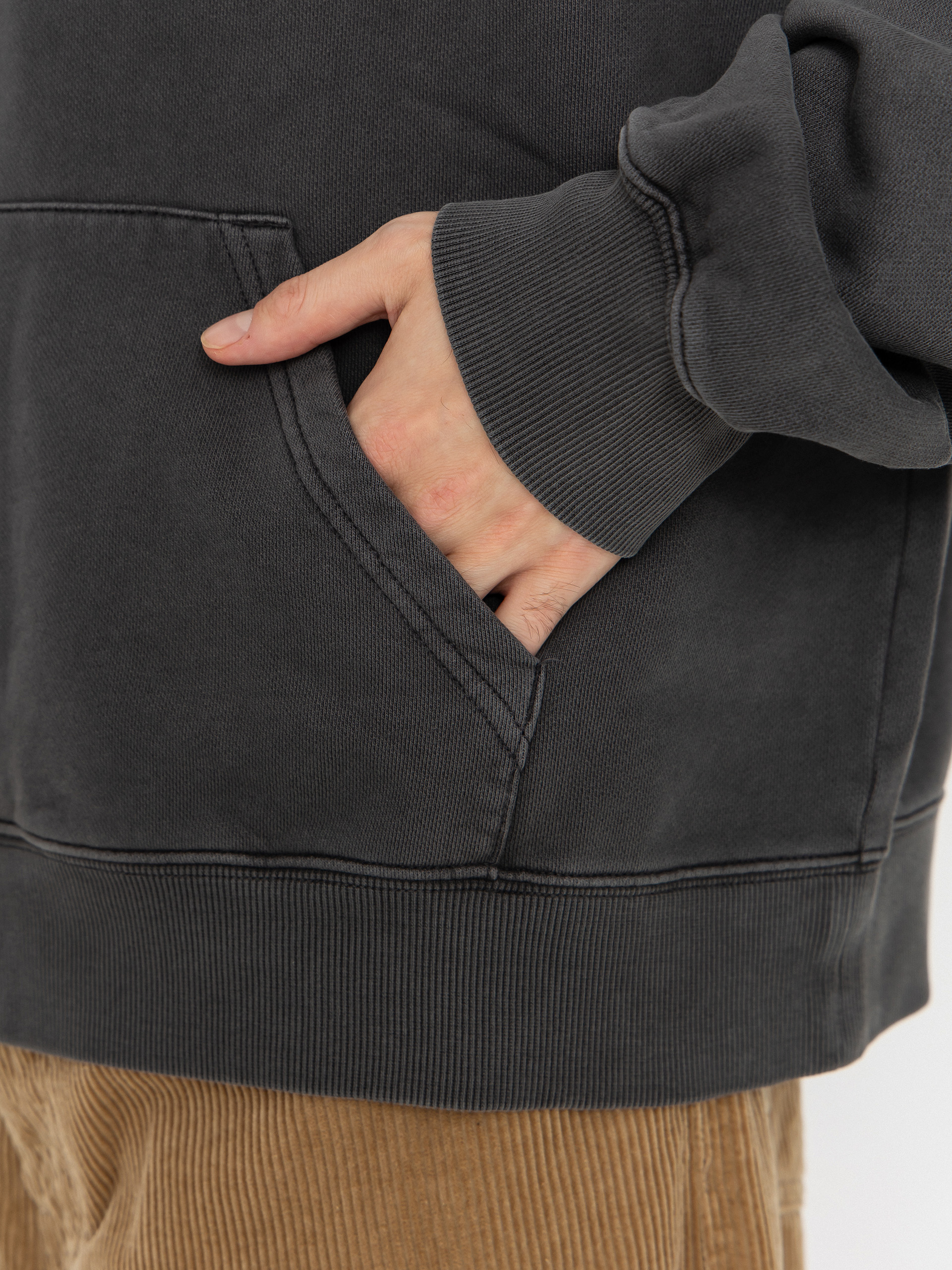 Bluza z kapturem Carhartt WIP Benton HD (graphite/garment dyed)