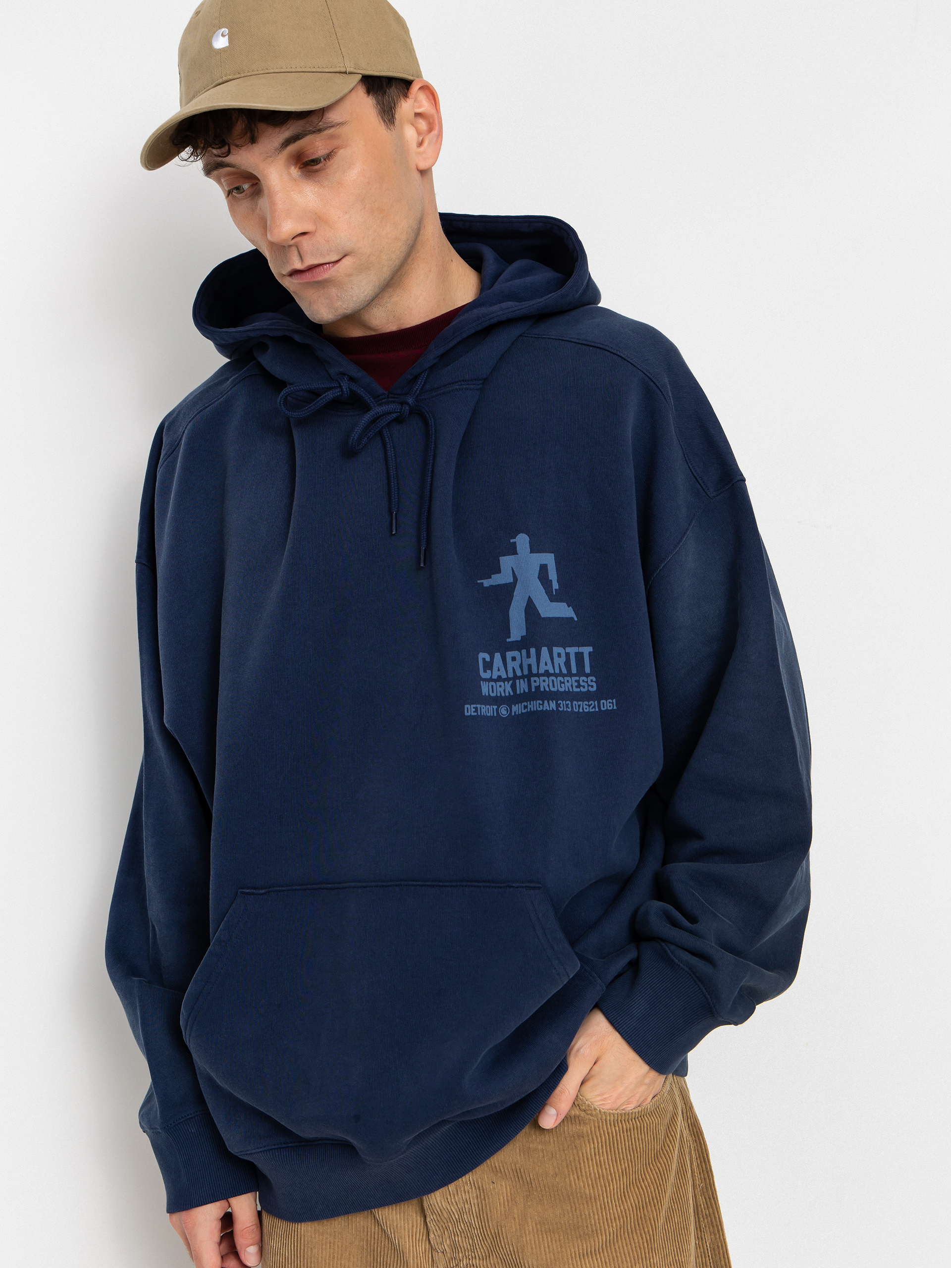 Bluza z kapturem Carhartt WIP Distance HD (jupiter/stone dyed)