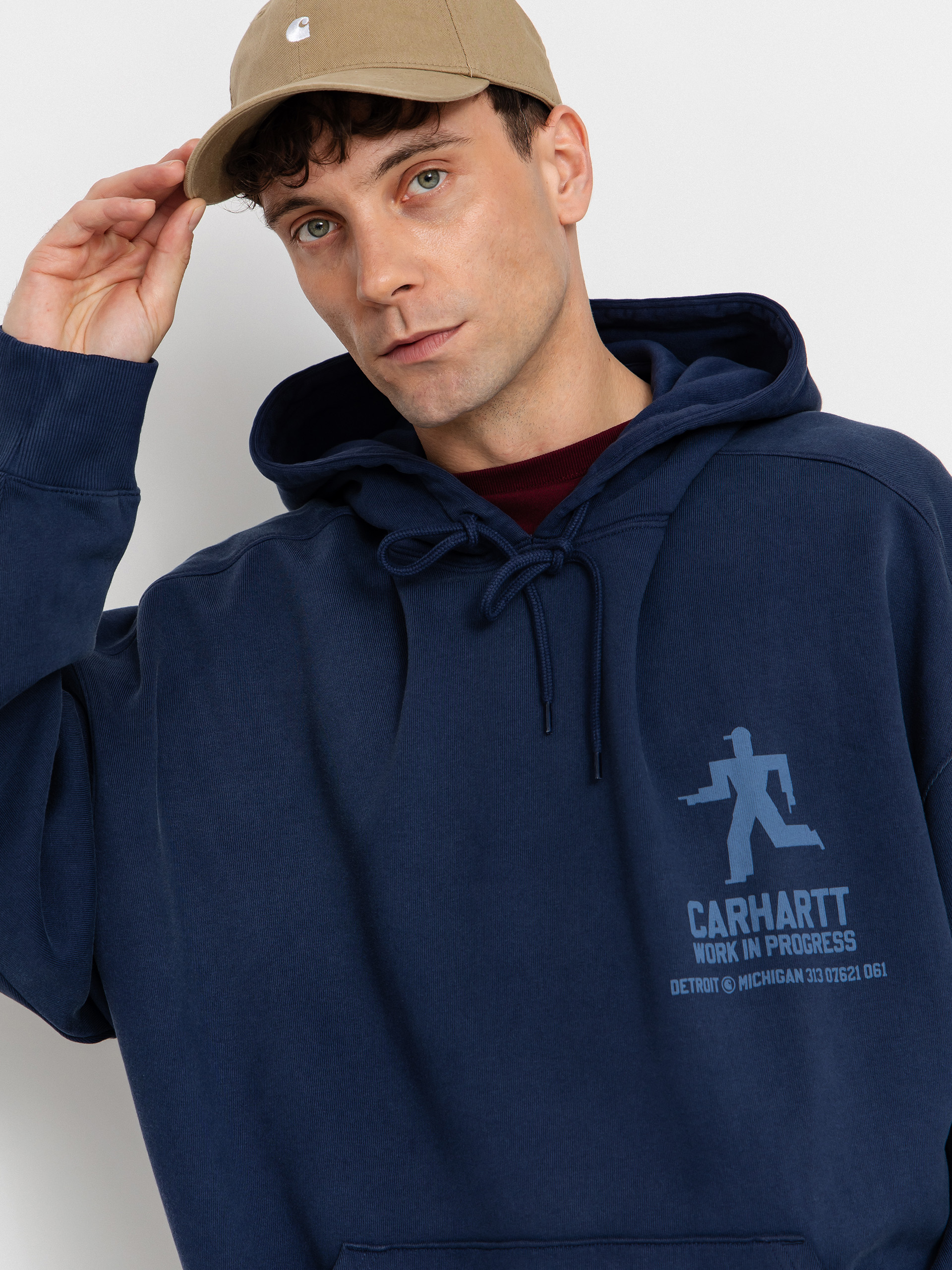 Bluza z kapturem Carhartt WIP Distance HD (jupiter/stone dyed)