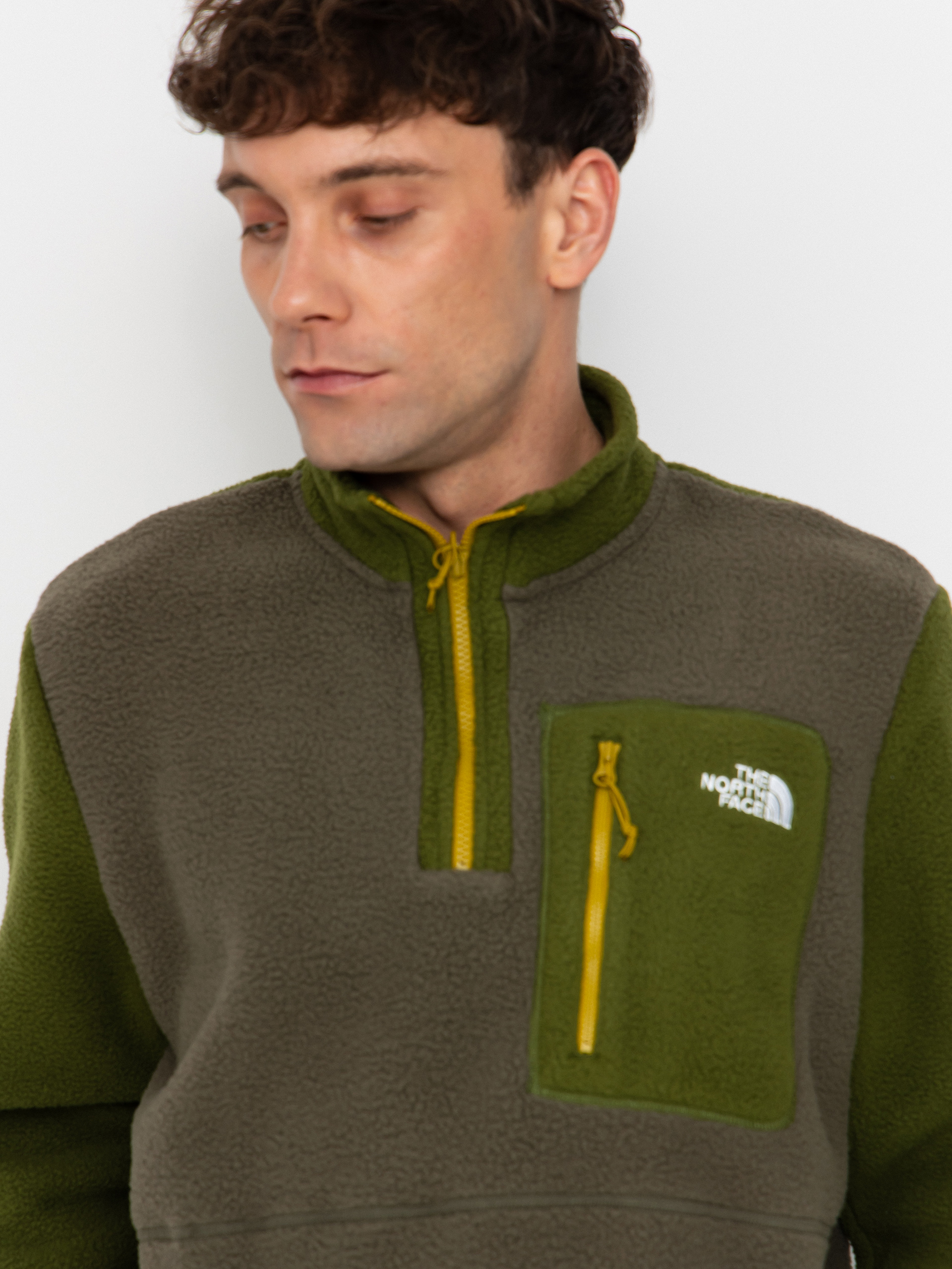 Męski Polar The North Face Yumiori 1/4 Zip (new taupe green/woodlan)