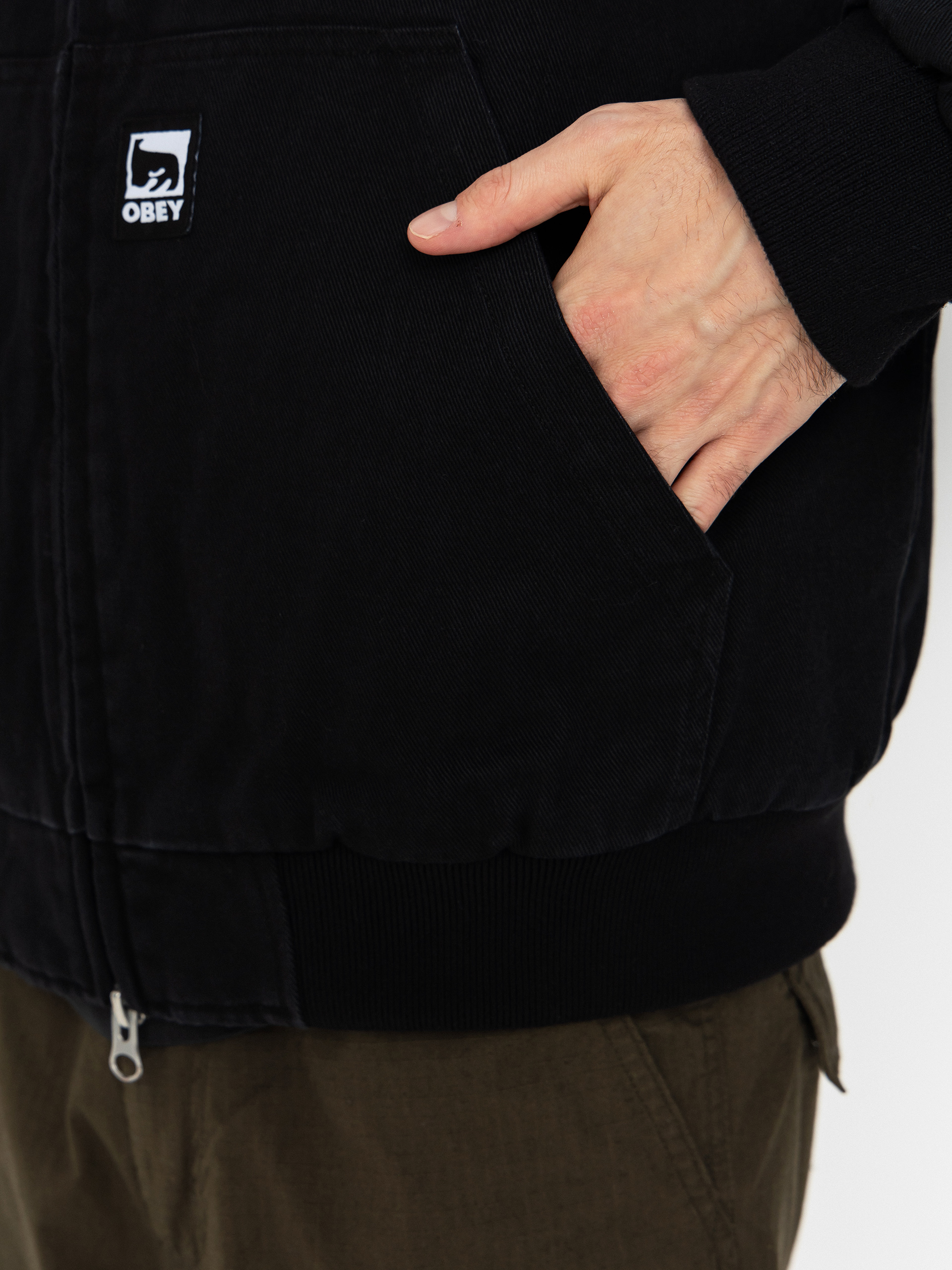 Kurtka z kapturem OBEY Obey Randy ZHD (black faded wash)