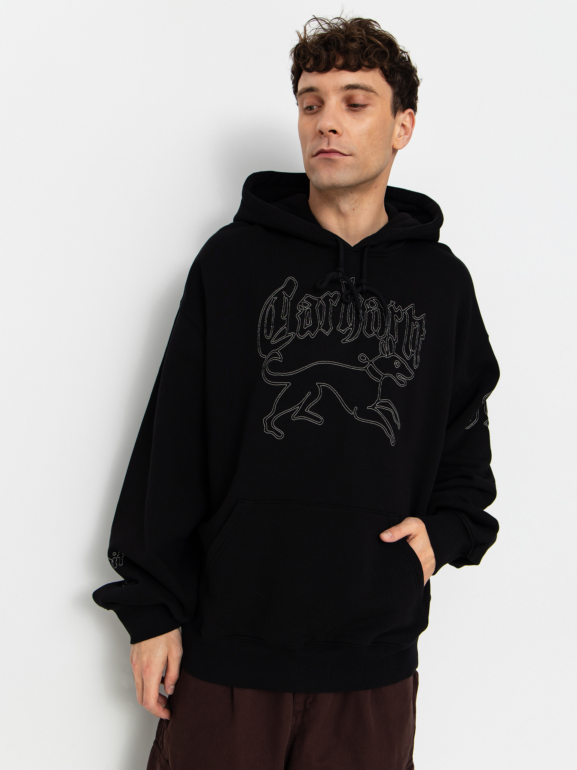Bluza z kapturem Carhartt WIP Hackwork HD (black/wall)