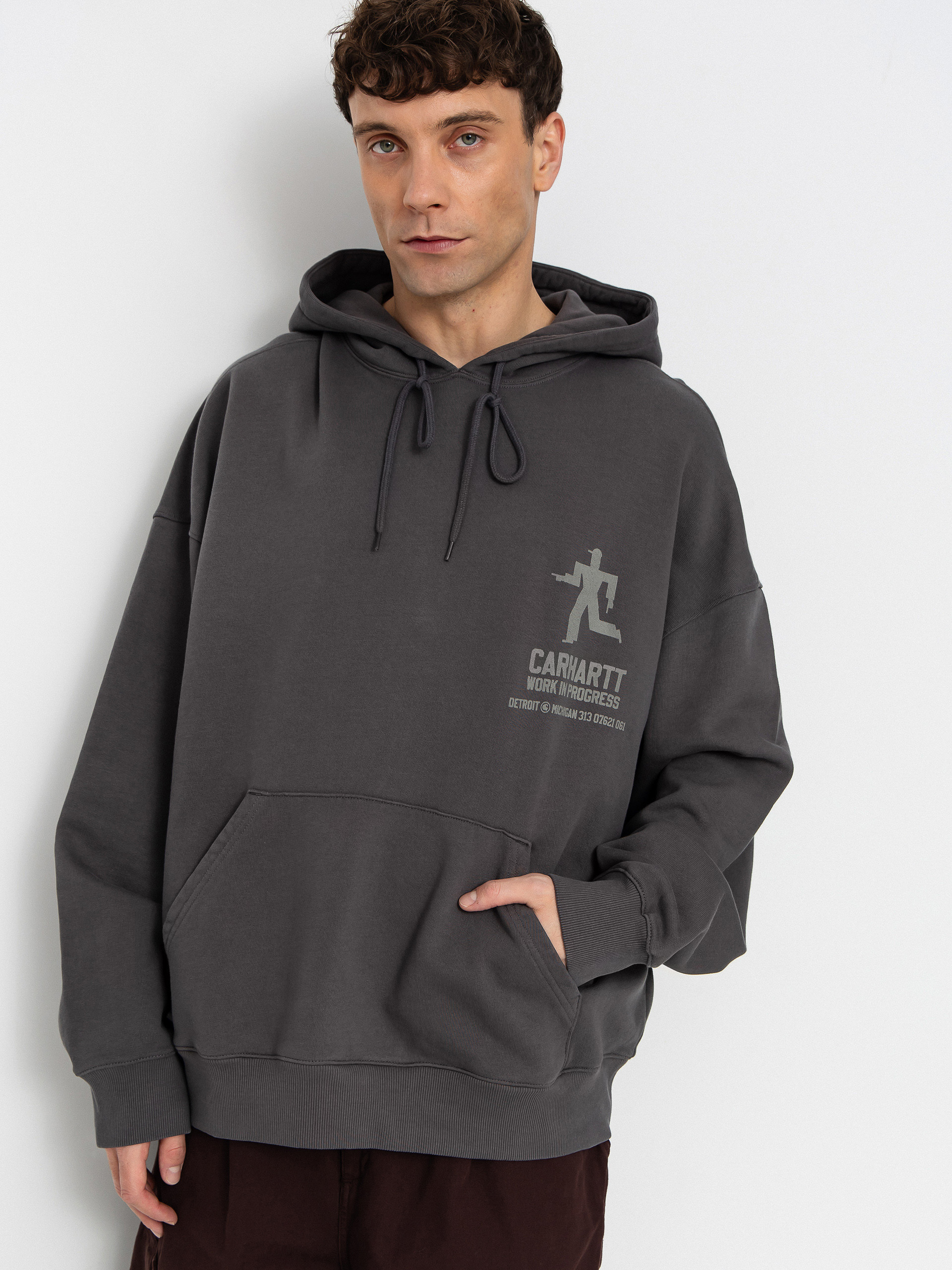 Bluza z kapturem Carhartt WIP Distance HD (graphite/stone dyed)