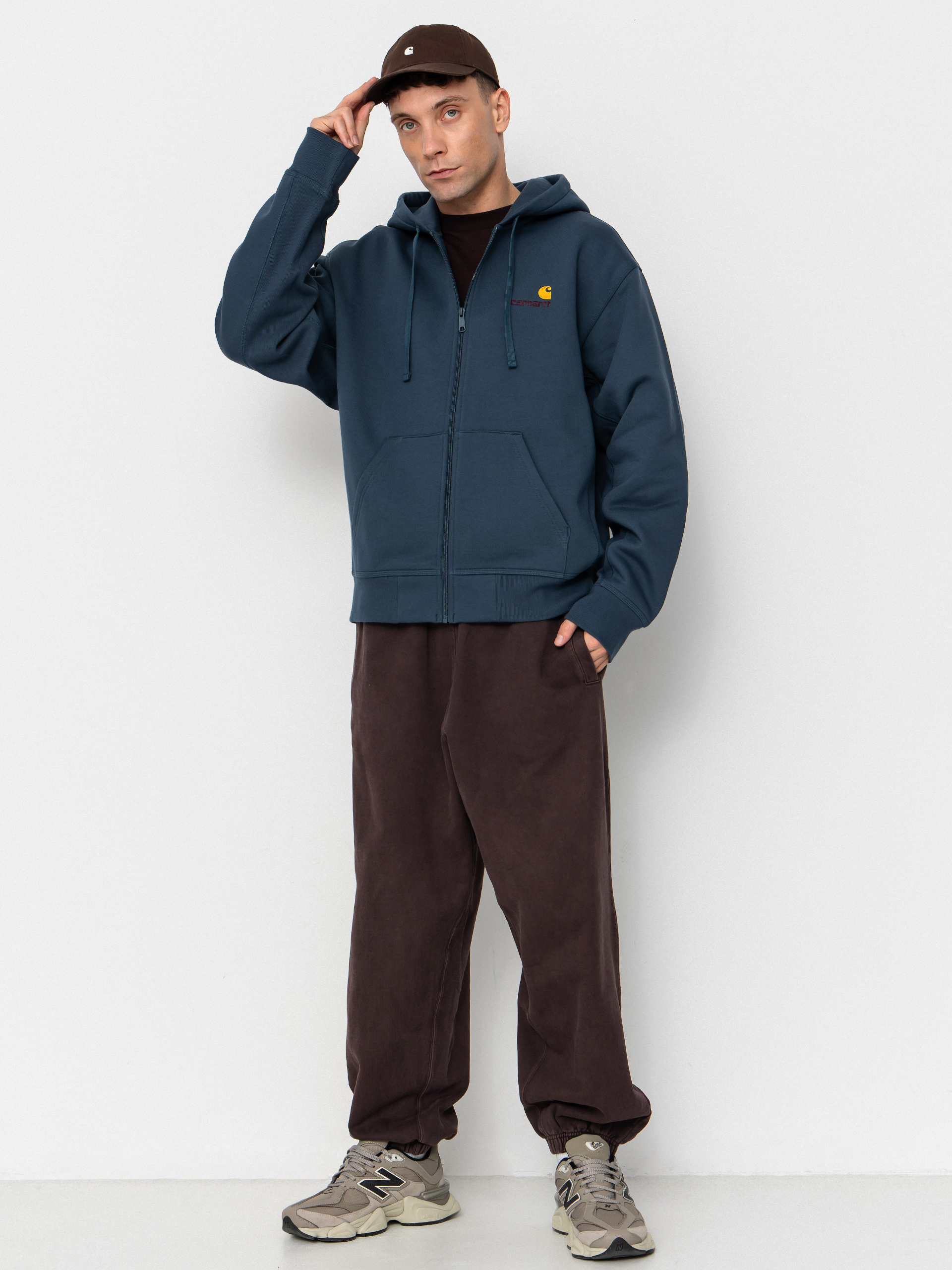 Bluza z kapturem Carhartt WIP American Script ZHD (office blue)