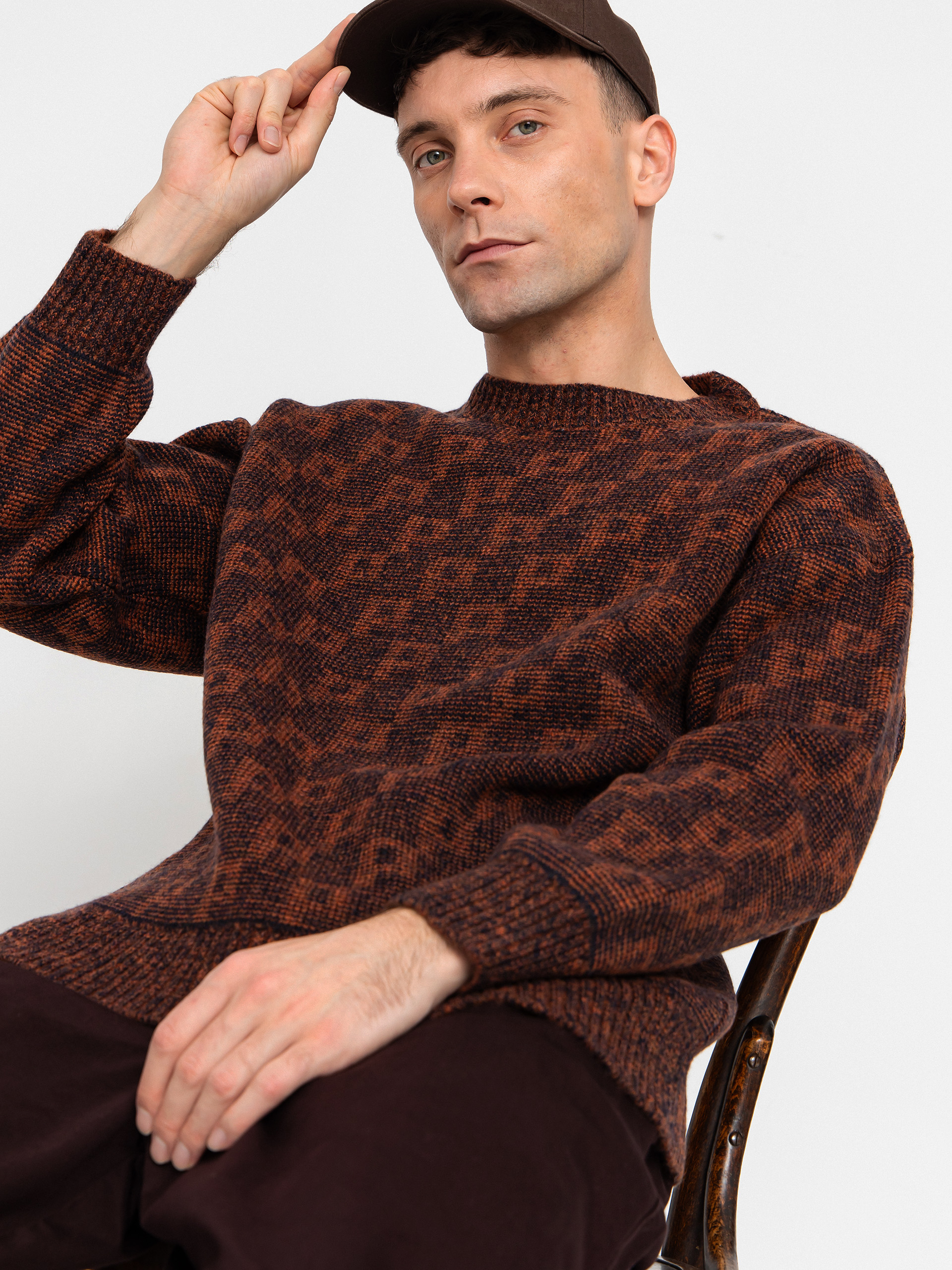 Sweter Polar Skate George P Pattern (navy/orange)