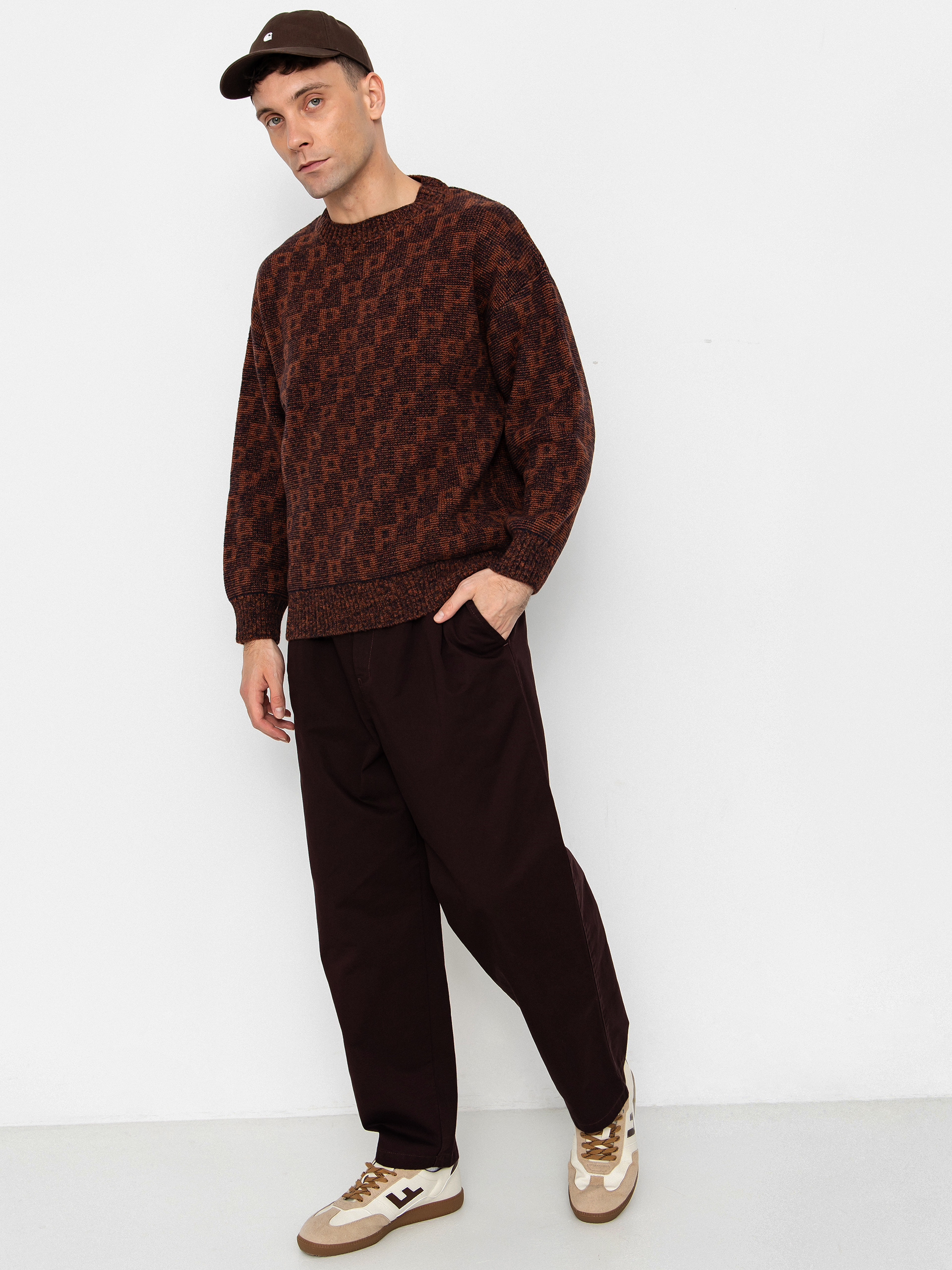 Sweter Polar Skate George P Pattern (navy/orange)