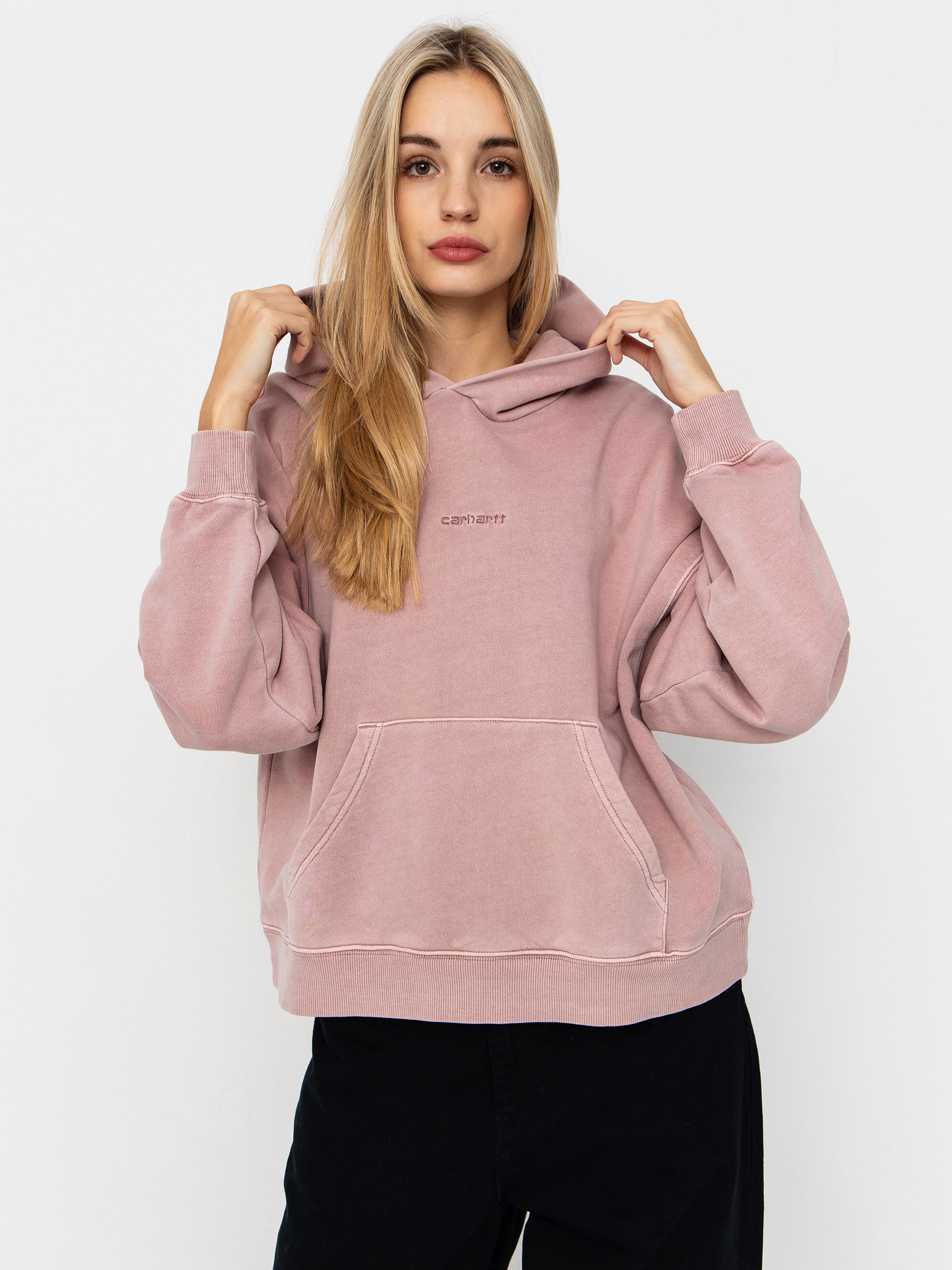 Bluza z kapturem Carhartt WIP Benton HD Wmn (glassy pink/garment dyed)