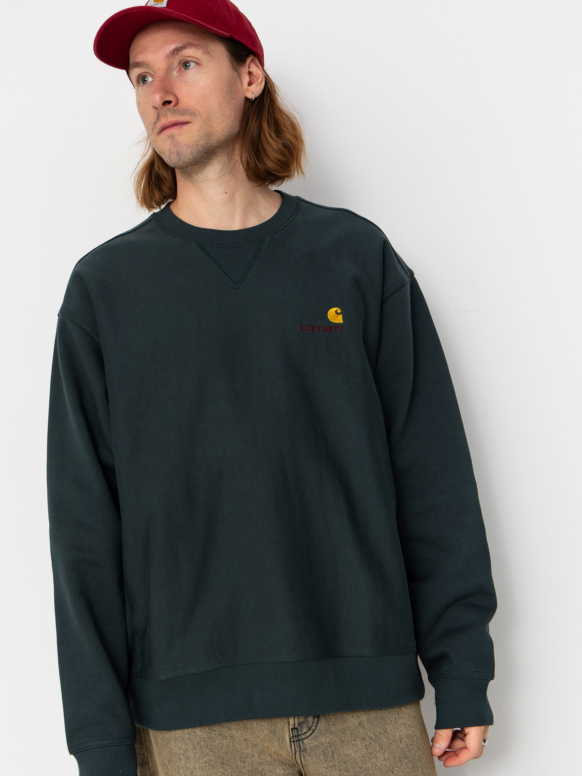 Bluza Carhartt WIP American Script (kale green)