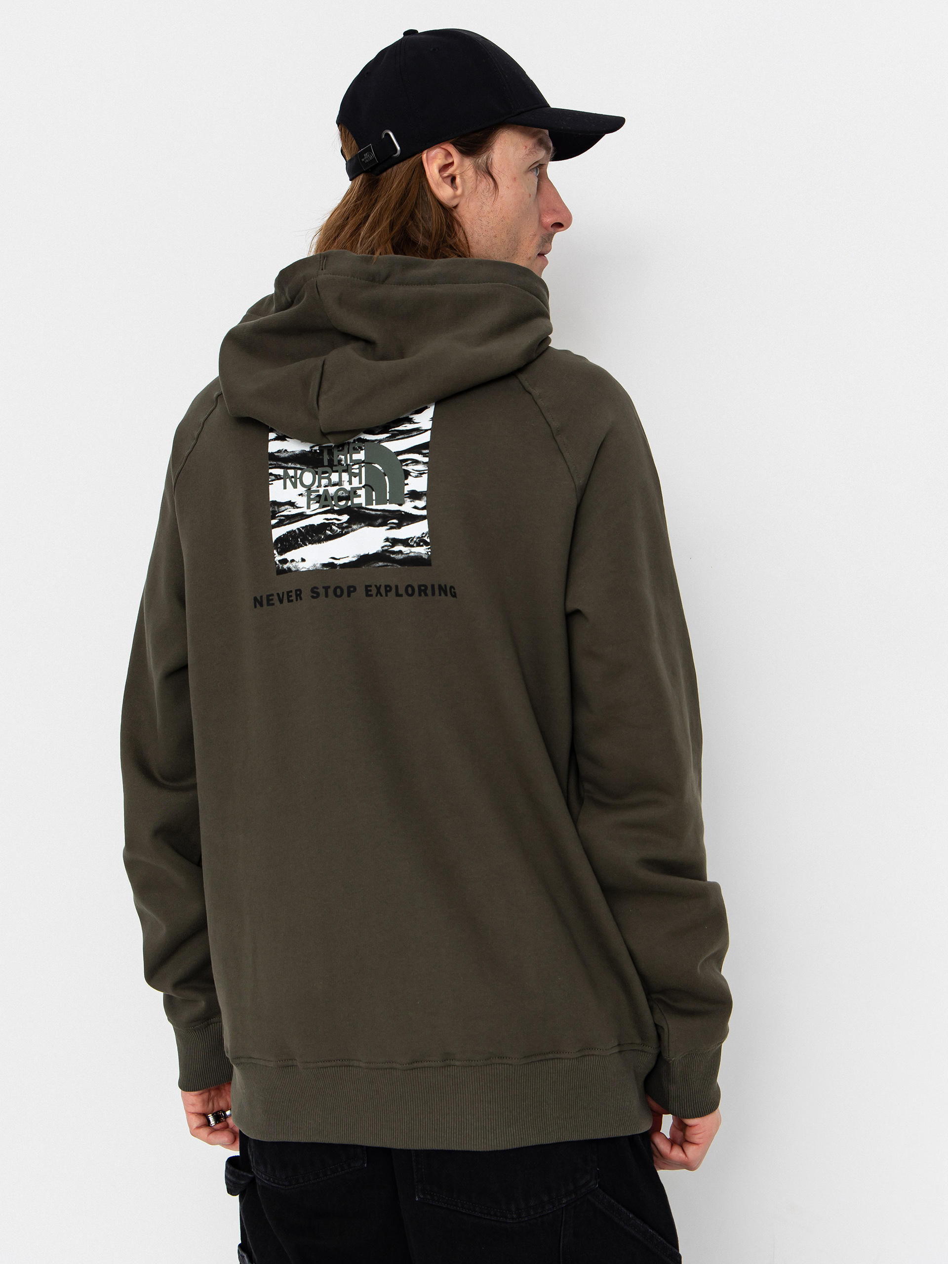 Bluza z kapturem The North Face Box Nse Edge Of Light Infill Raglan HD (new taupe green/tnf bla)