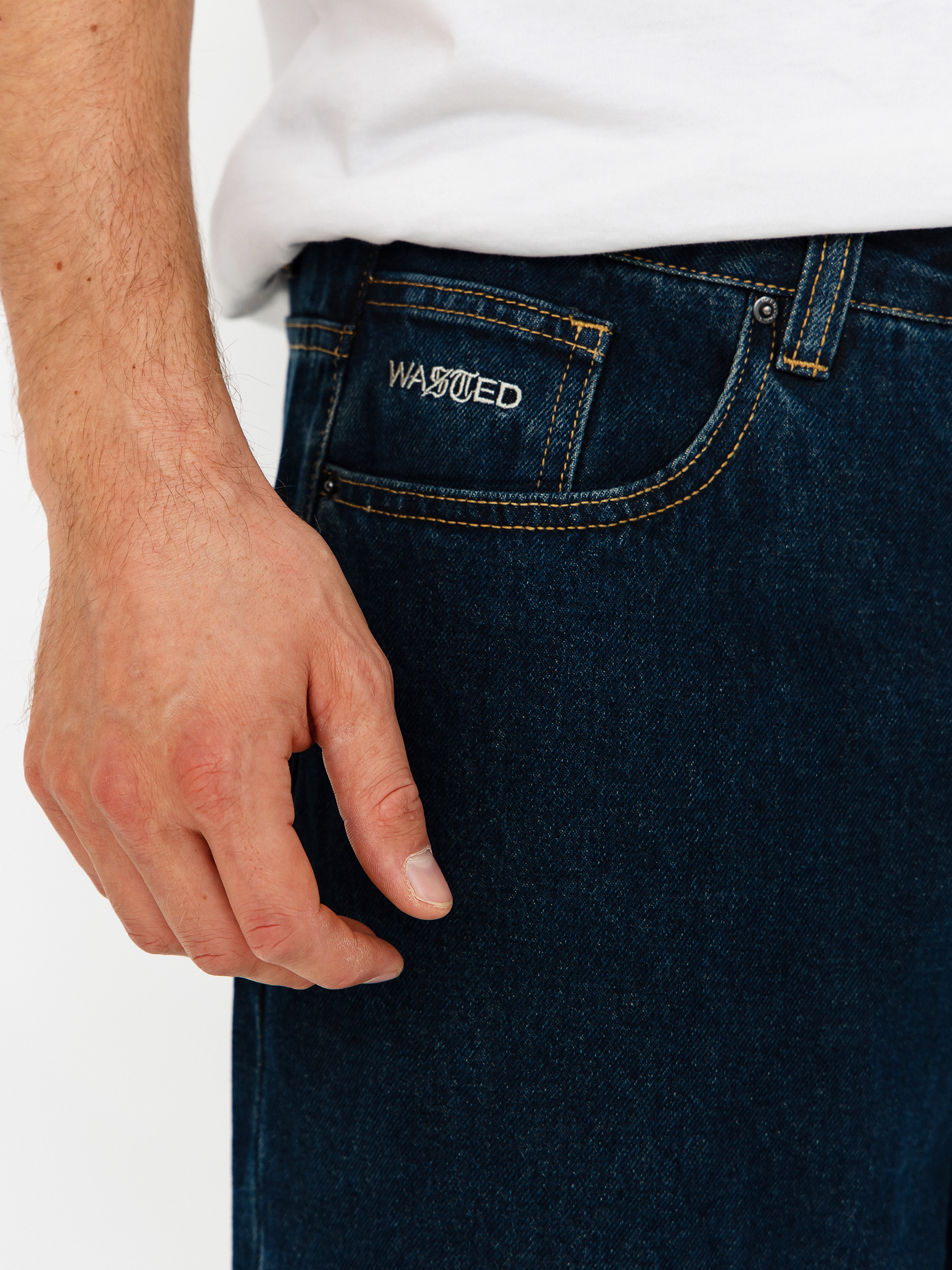 Spodnie Wasted Paris Crest Casper (raw blue)