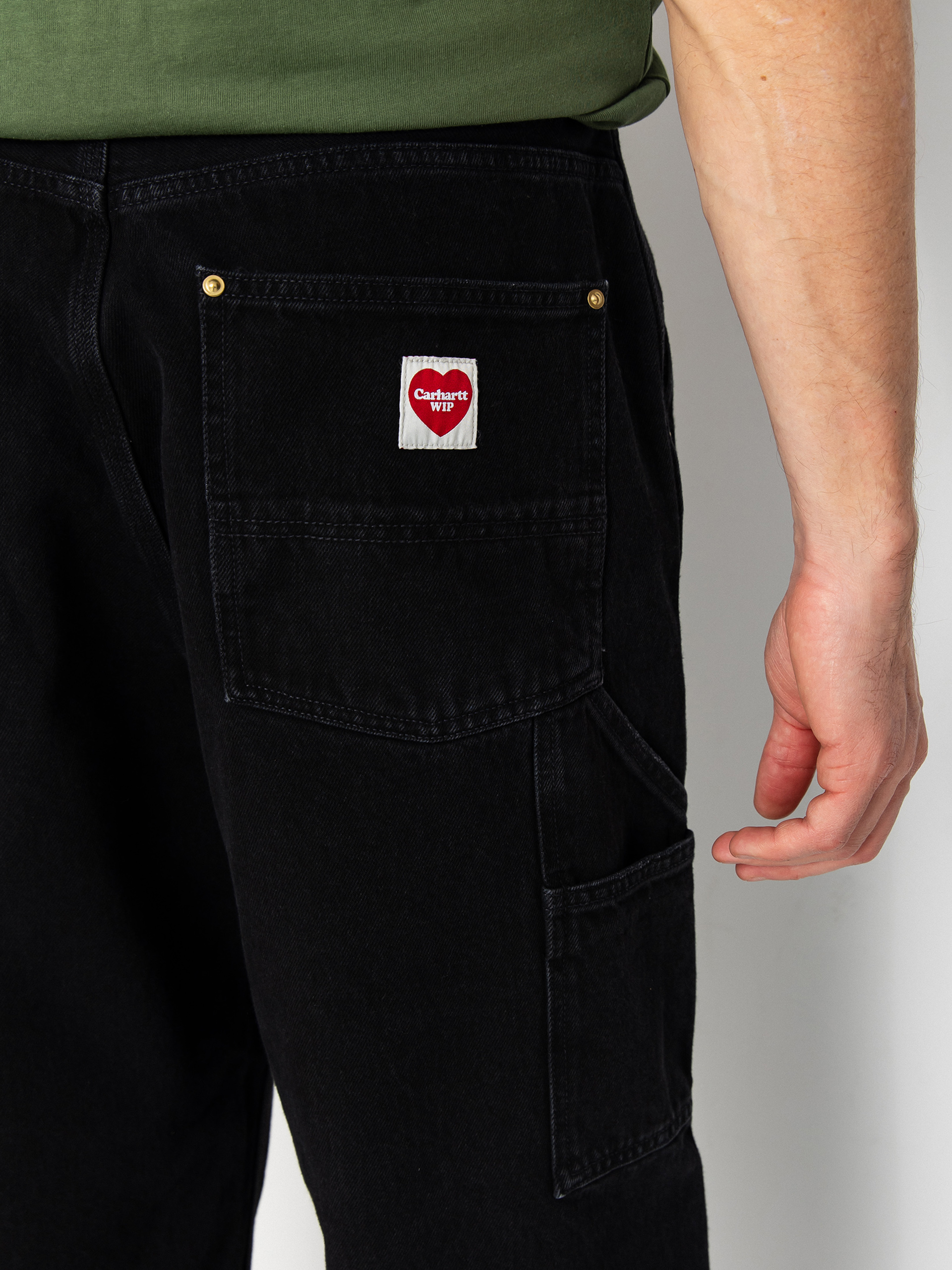 Spodnie Carhartt WIP Nash Double Knee (black/stone washed)