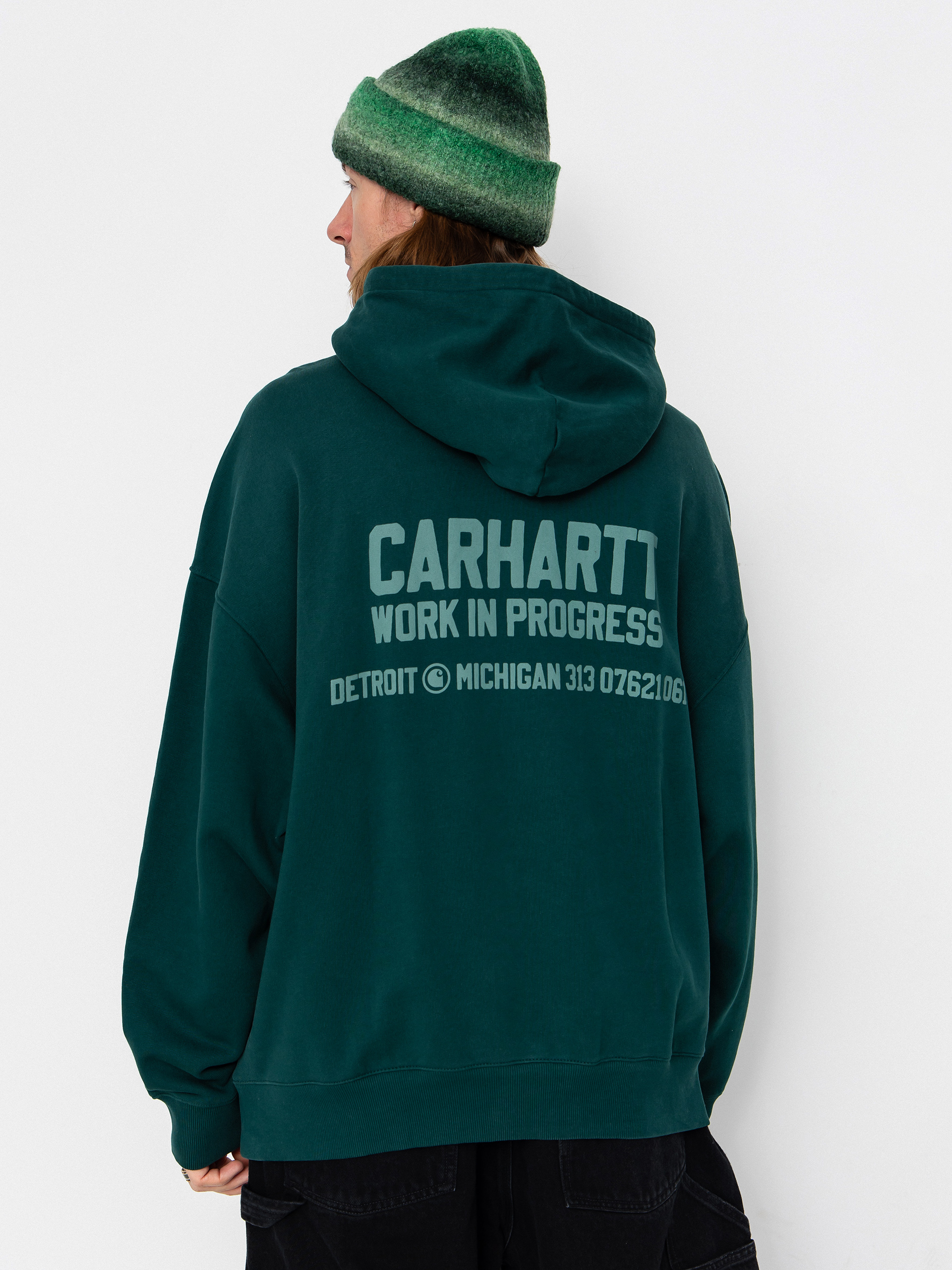 Bluza z kapturem Carhartt WIP Distance HD (dark fir/stone dyed)