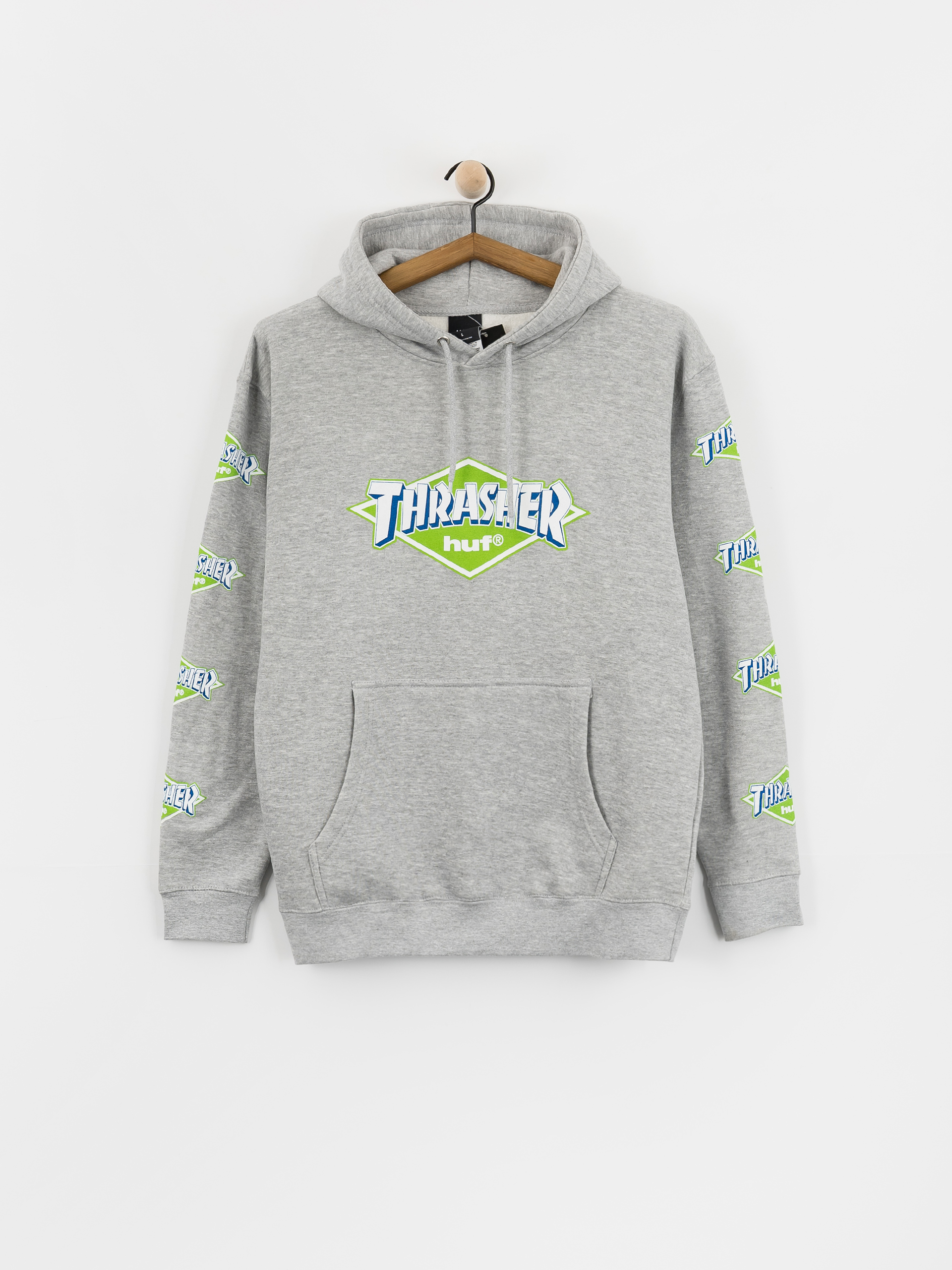 Bluza z kapturem HUF X Thrasher Logo HD (heather grey)