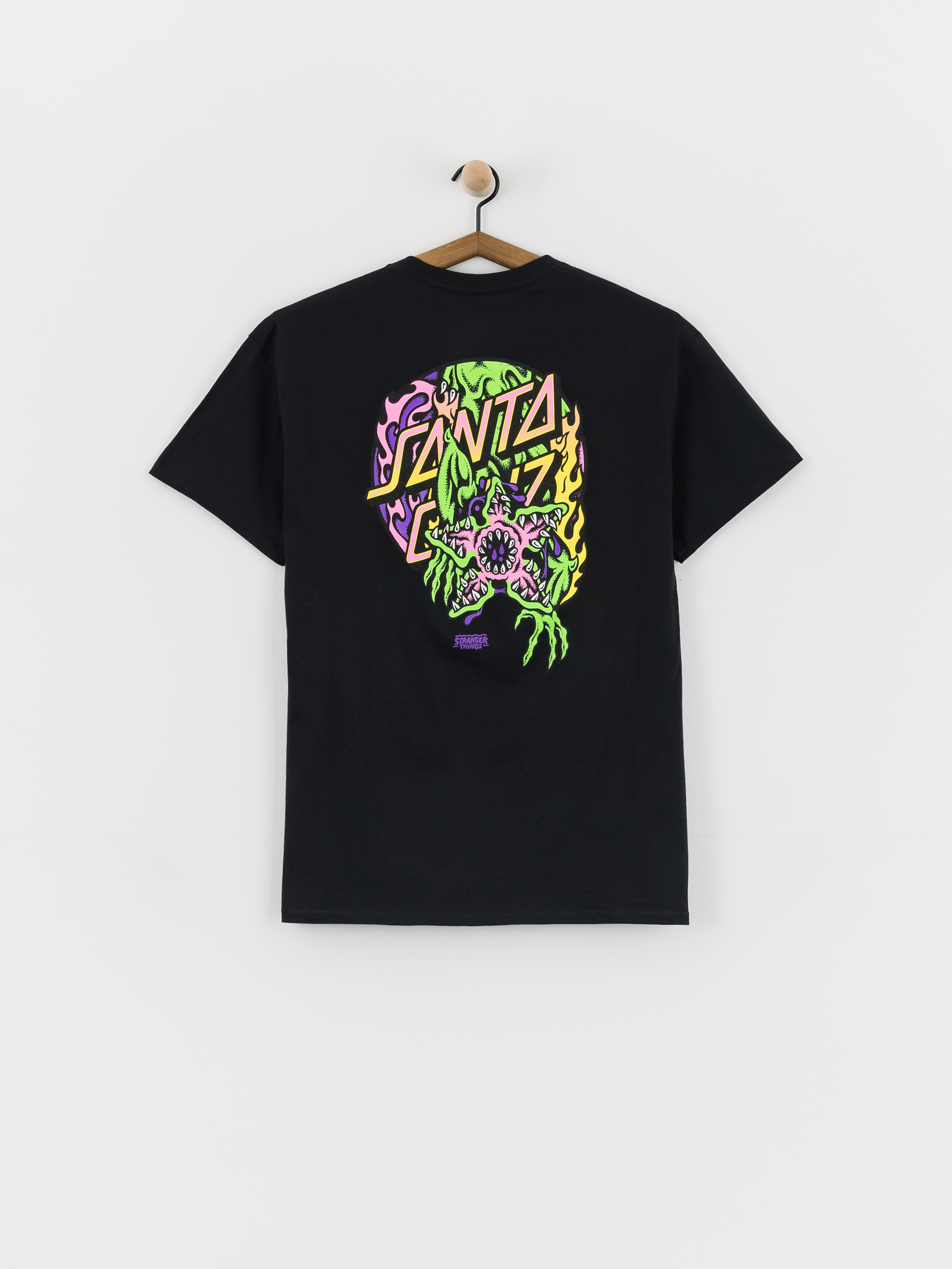 T-shirt Santa Cruz X Stranger Things Demogorgon Dot - czarny (black)