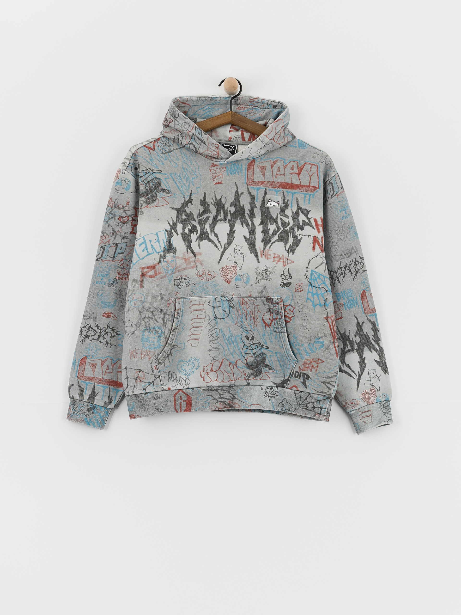 Bluza z kapturem RipNDip Marker HD (sage grey vintage wash)