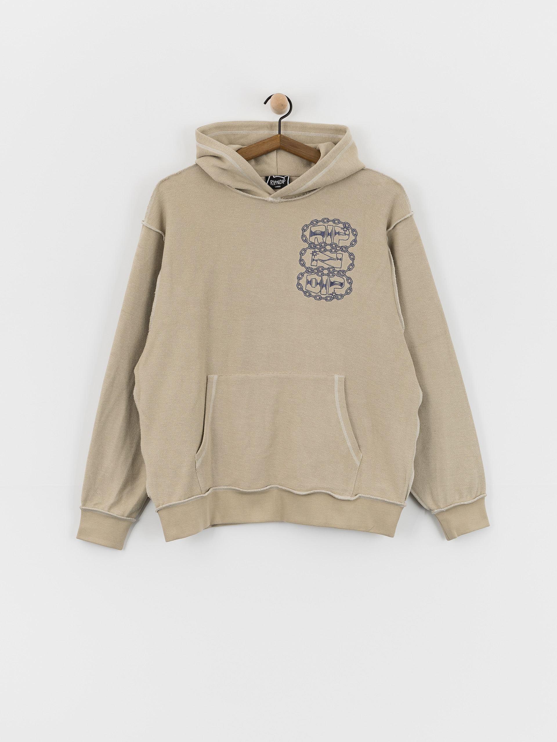 Bluza z kapturem RipNDip Linked Up Reverse Stitched HD (khaki)