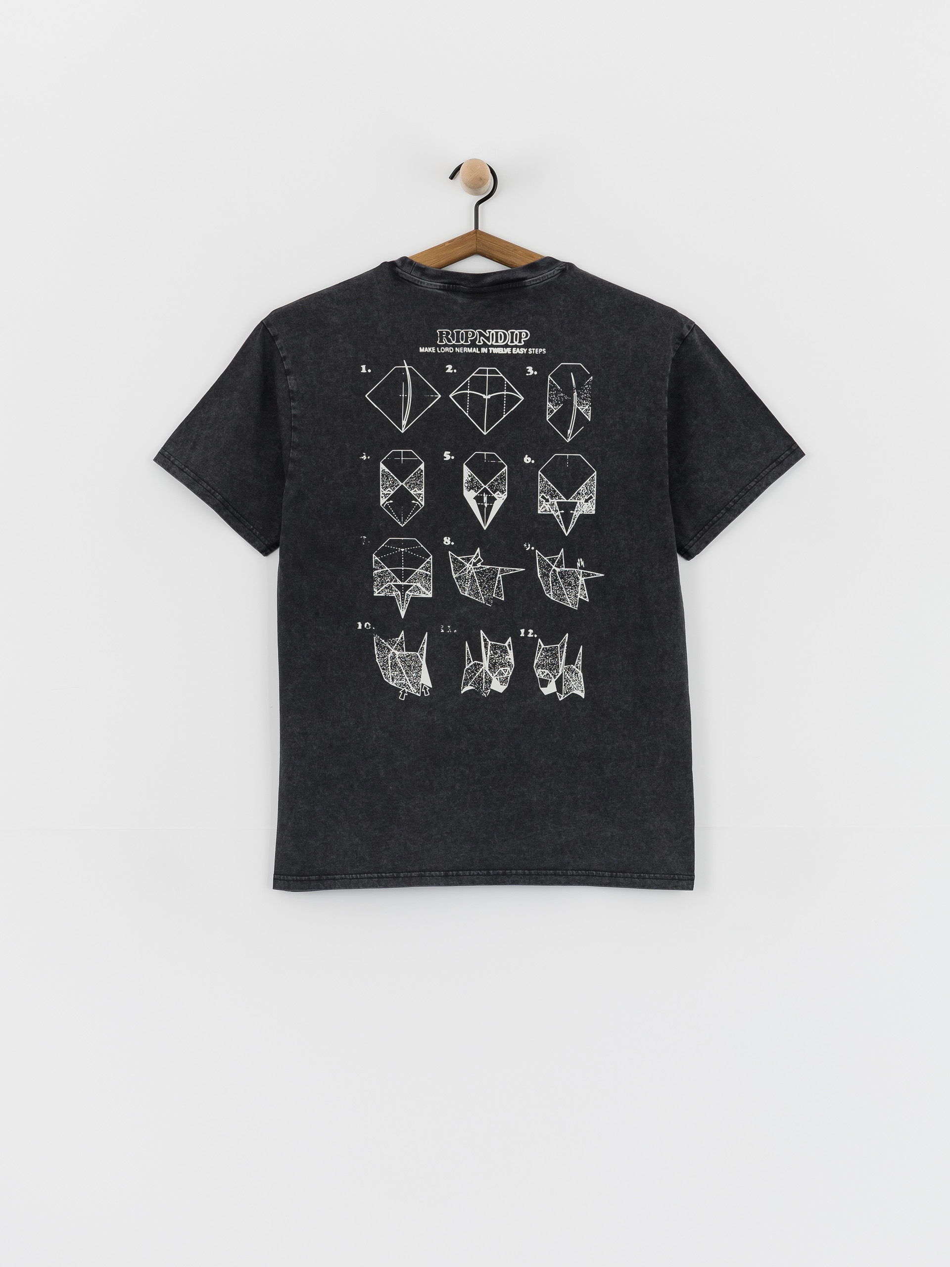 T-shirt RipNDip Origami (black vintage wash)