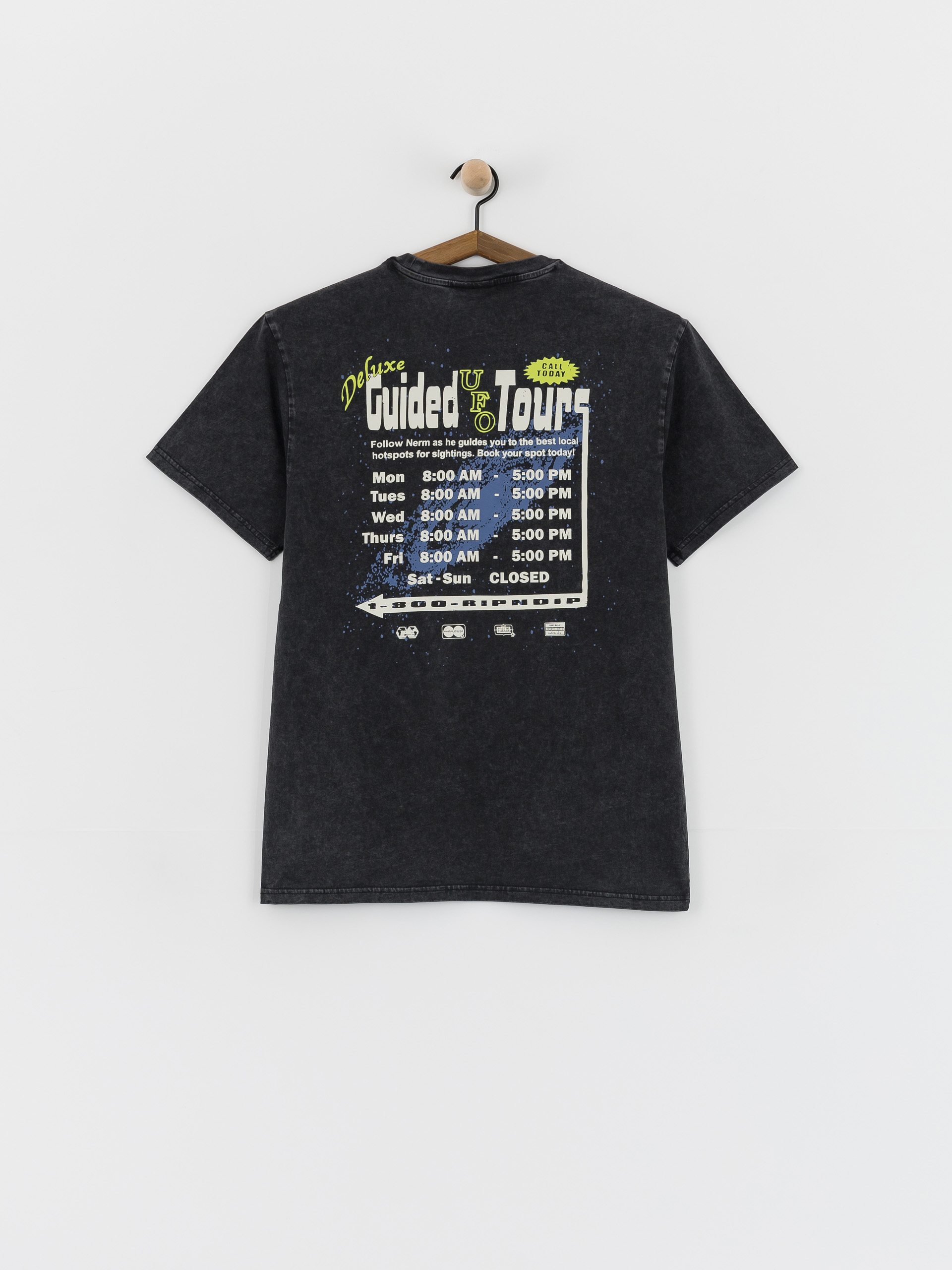 T-shirt RipNDip Ufo Tours (black vintage wash)