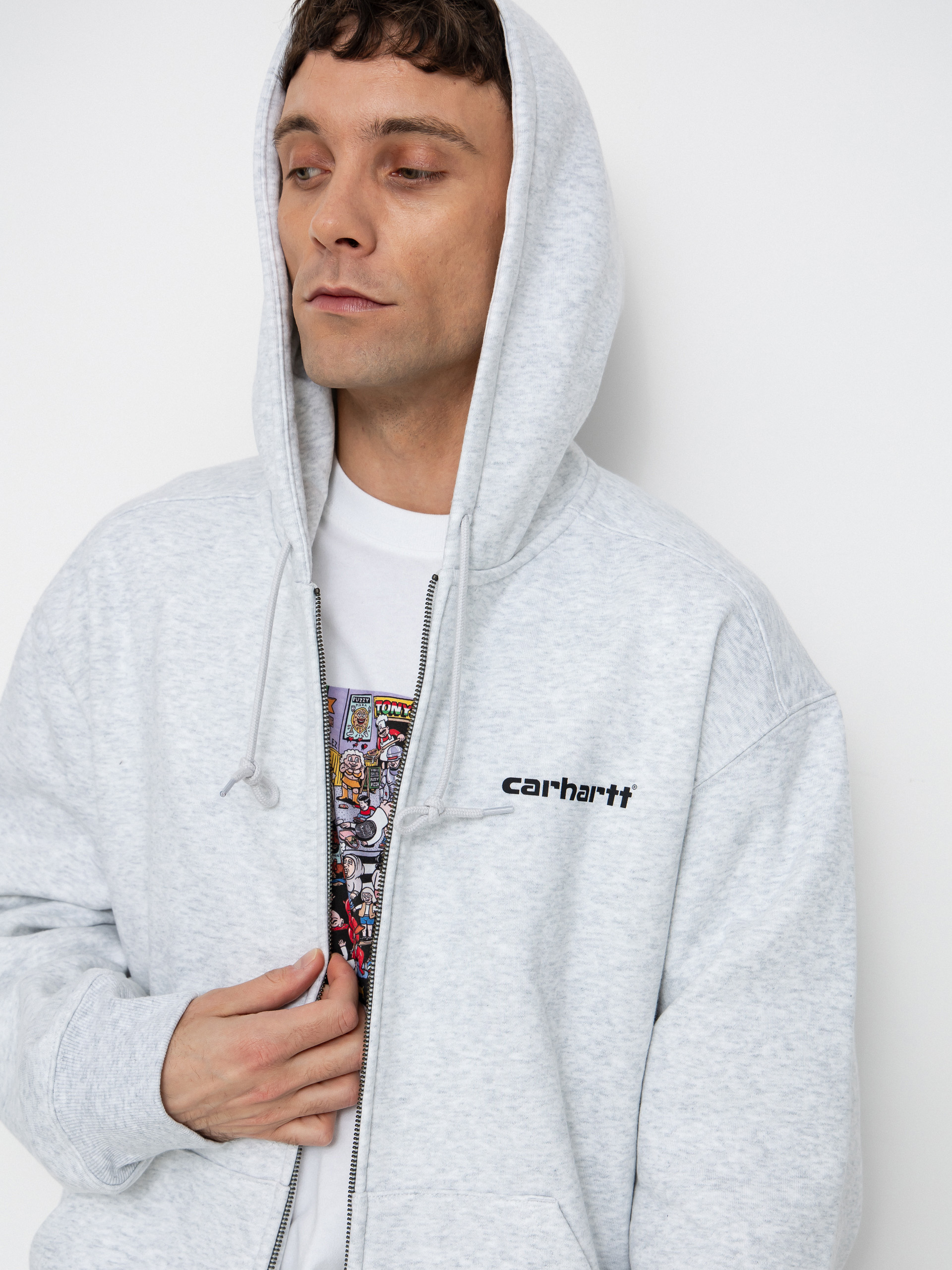 Bluza z kapturem Carhartt WIP Archive Lines ZHD (ash heather)