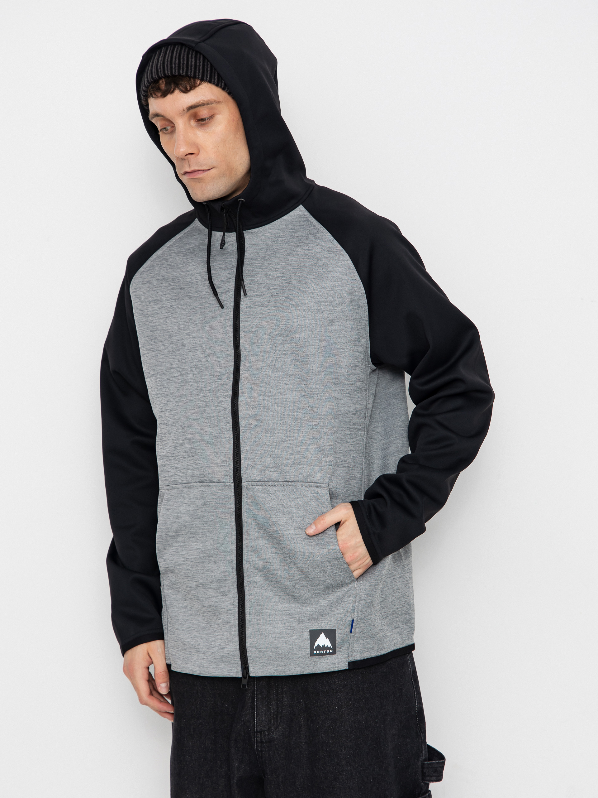 Męska Bluza aktywna Burton Crown ZHD (gray heather/true black)