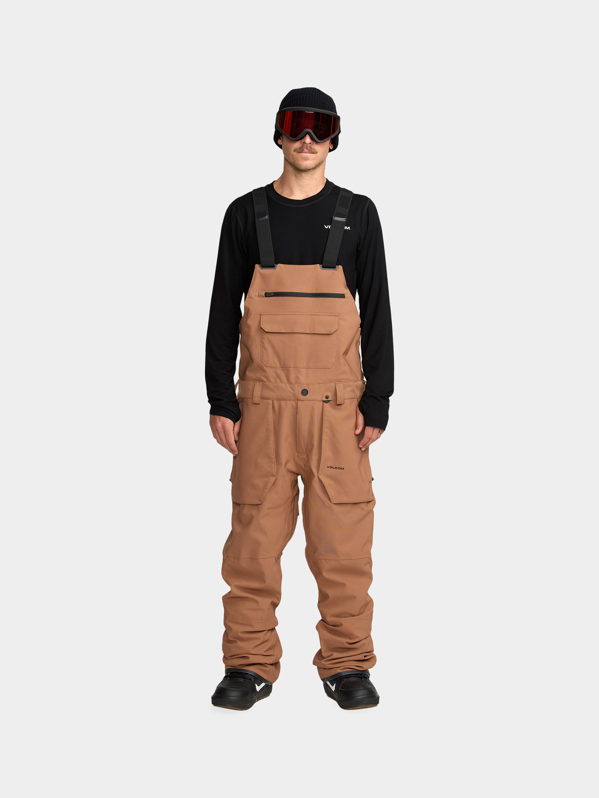 Męskie Spodnie snowboardowe Volcom Roan Bib Overall (terra brown)