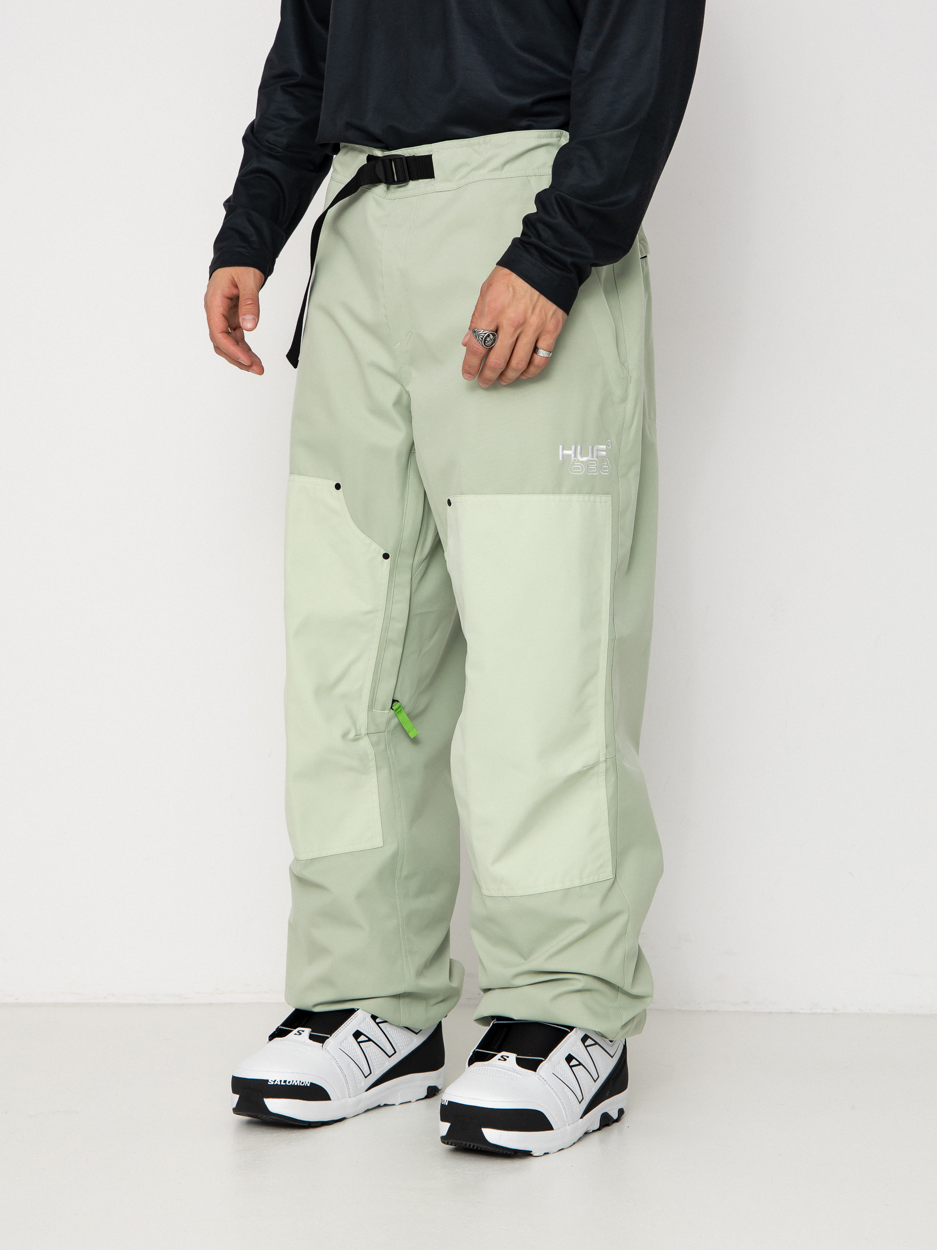 Męskie Spodnie snowboardowe 686 X Huf Double H (huf green colorblock)